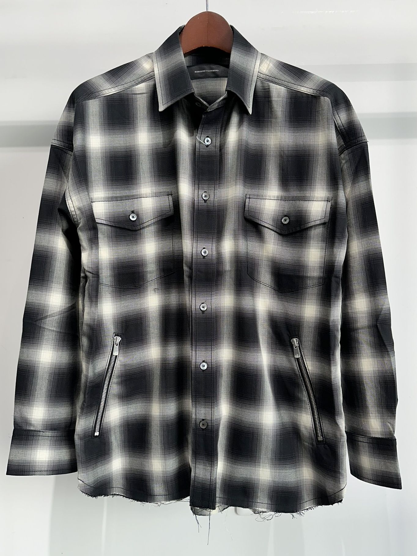OVER GOWN CHECK SHIRTS / RC33-SH-003 / オーバーガウンチェックシャツ / ブラック