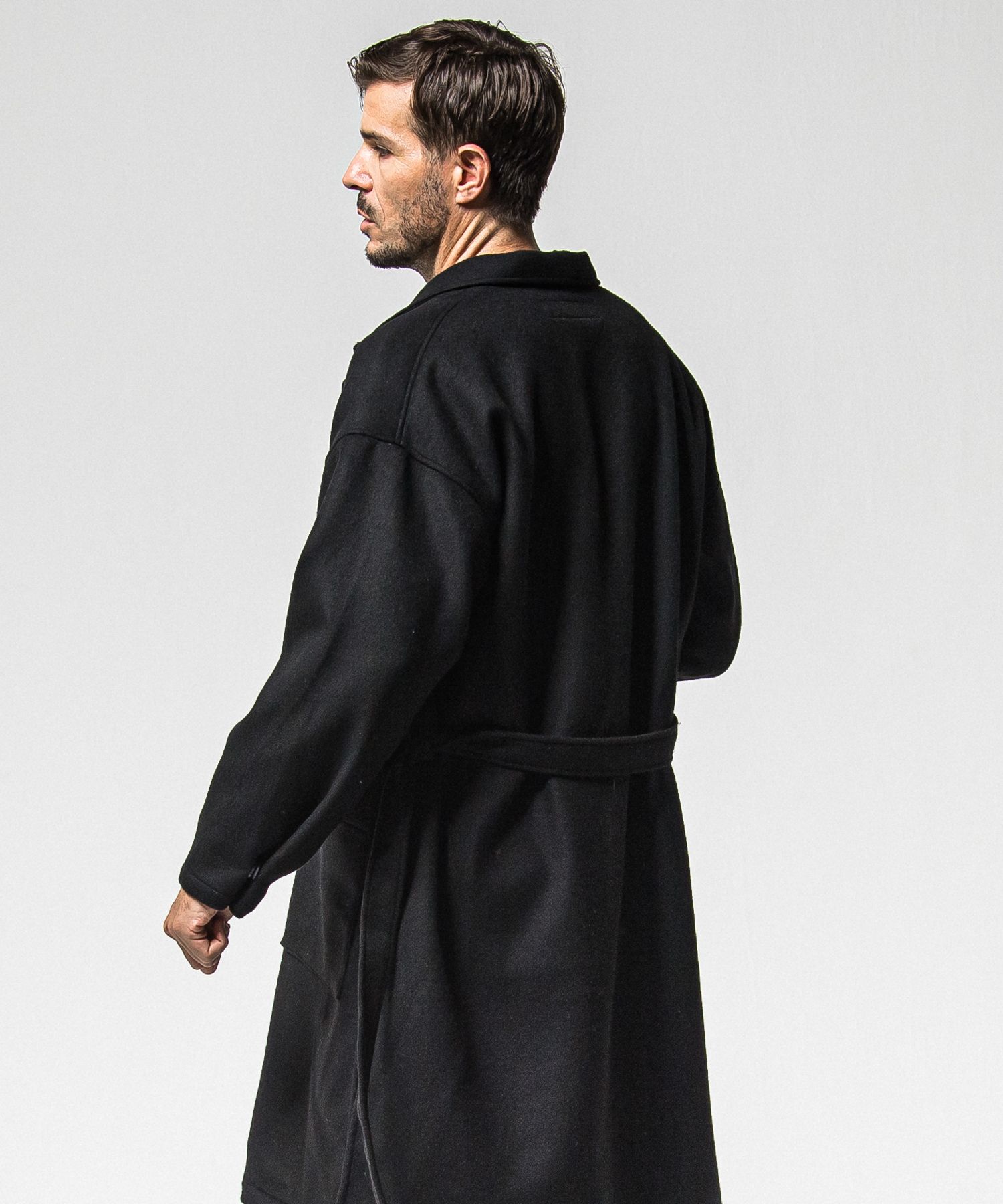 GOWN OVER COAT / RC38-JK-004 / オーバーサイズガウンコート / ブラック (11月上旬入荷予定)