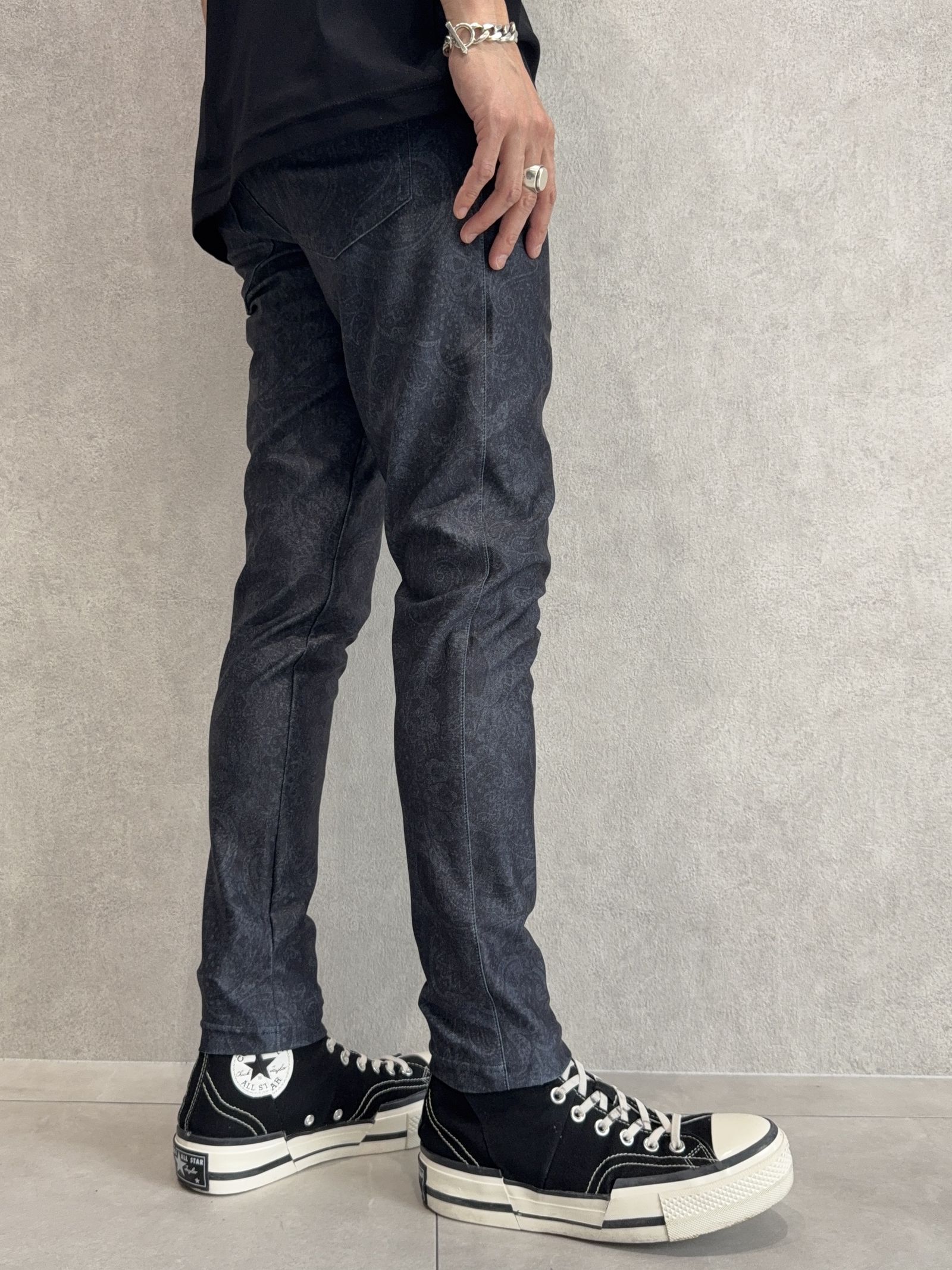 CHRIS EASY TUCK PANTS / RC35-ST-016T / イージータックパンツ / ペイズリーブラック