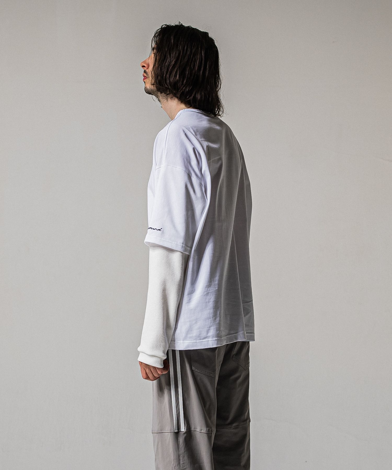 FAKE LAYERED WAFFLE LONG SLEEVE / RC39-T-007 / サーマルレイヤードロングスリーブTシャツ / ホワイト (1月下旬入荷予定)