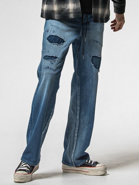 KING DENIM JERSEY / RC38-ST-005 / デニムジャージバギーワイドパンツ / インディゴクラッシュ (12月中旬入荷予定)