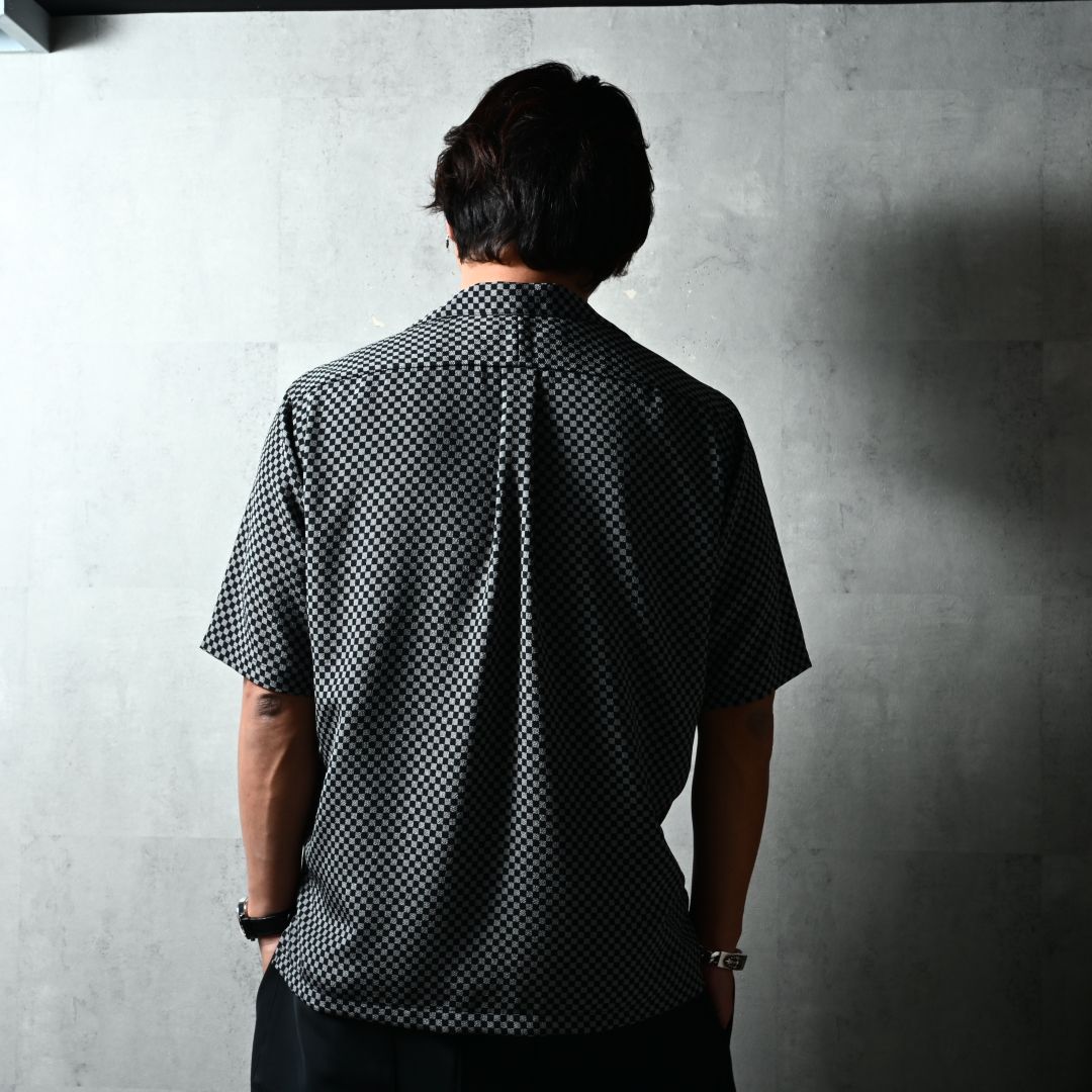 ICHIMATU SHIRTS / DP1-SH-003 / 市松模様半袖シャツ / ブラック×グレー (3月中旬入荷予定)