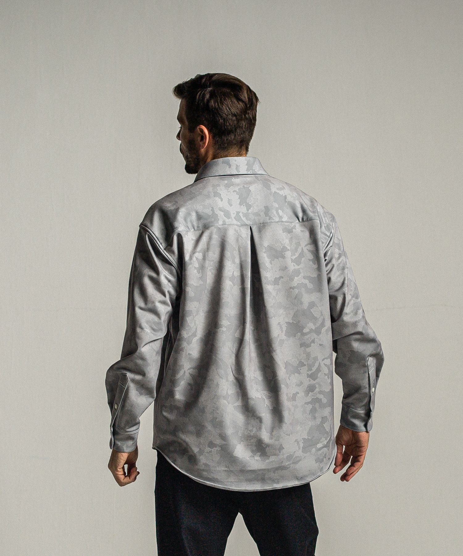 JERSEY JACK SHIRT / RC34-SH-001 / 裏起毛オーバーサイズシャツ / グレーカモフラ
