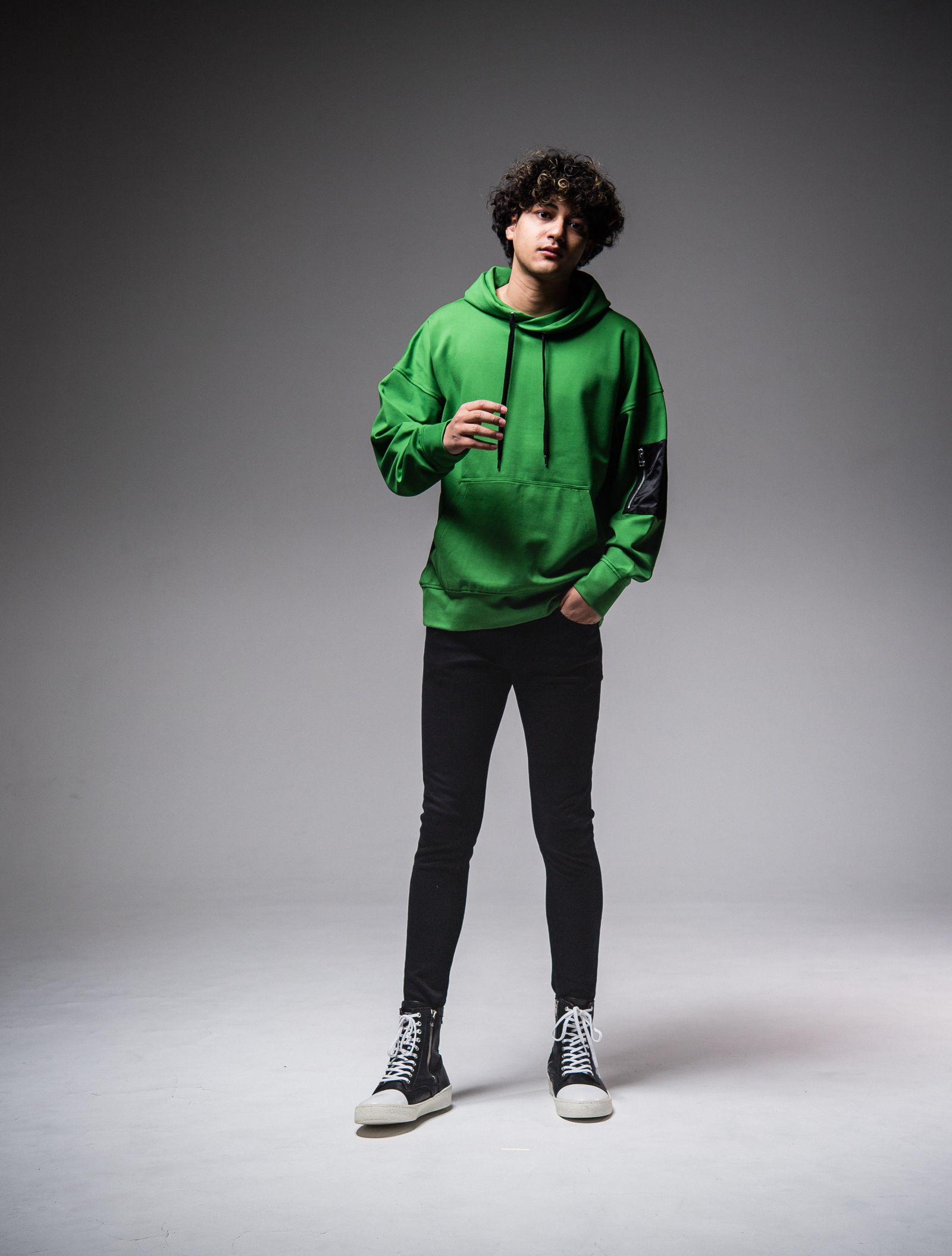 MILITARY POCKET LOOSE HOODIE / RC25-C-005 / ミリタリーポケットパーカー / グリーン