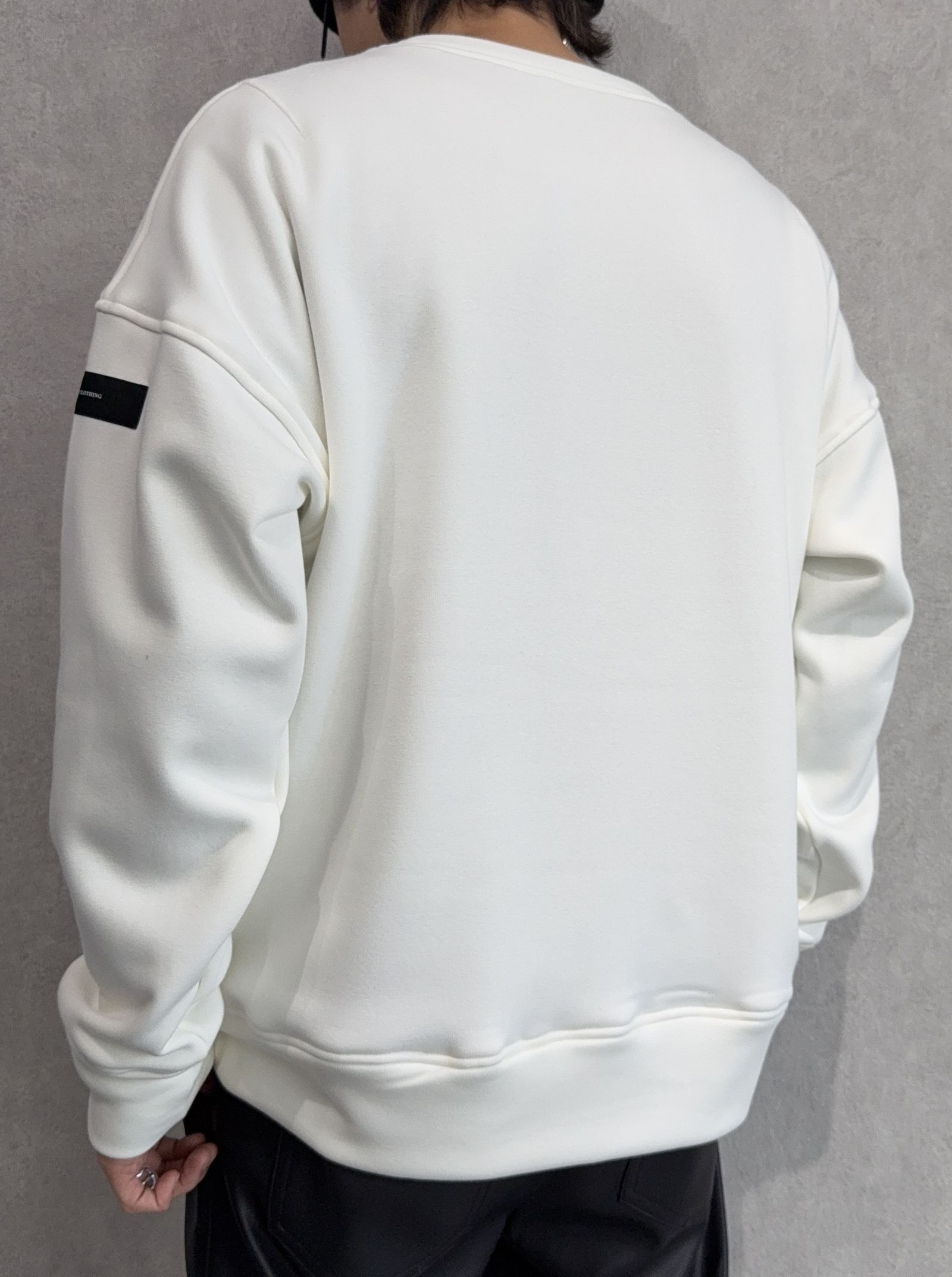 RC CHENILLE VELOURS FLEECE DROP TRAINER / RC38-C-004 / 裏起毛刺繍ワッペントレーナー / ホワイト