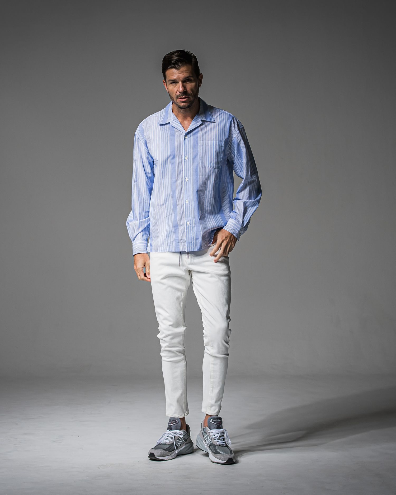 MICK DENIM JERSEY / BASIC-ST-020 / デニムジャージテーパードパンツ / ホワイト (9月上旬入荷予定)