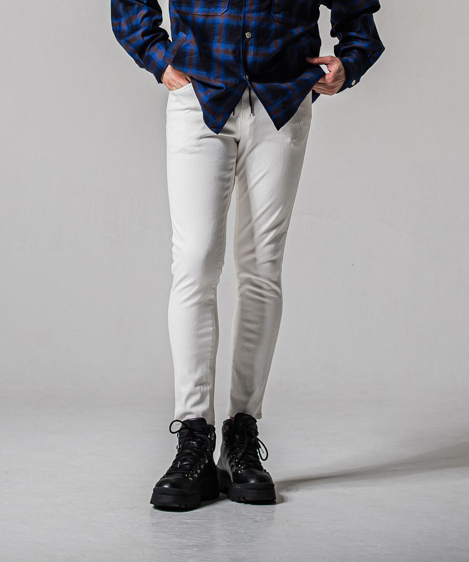 MICK DENIM JERSEY / BASIC-ST-020 / デニムジャージテーパードパンツ / ホワイト (1月下旬入荷予定)