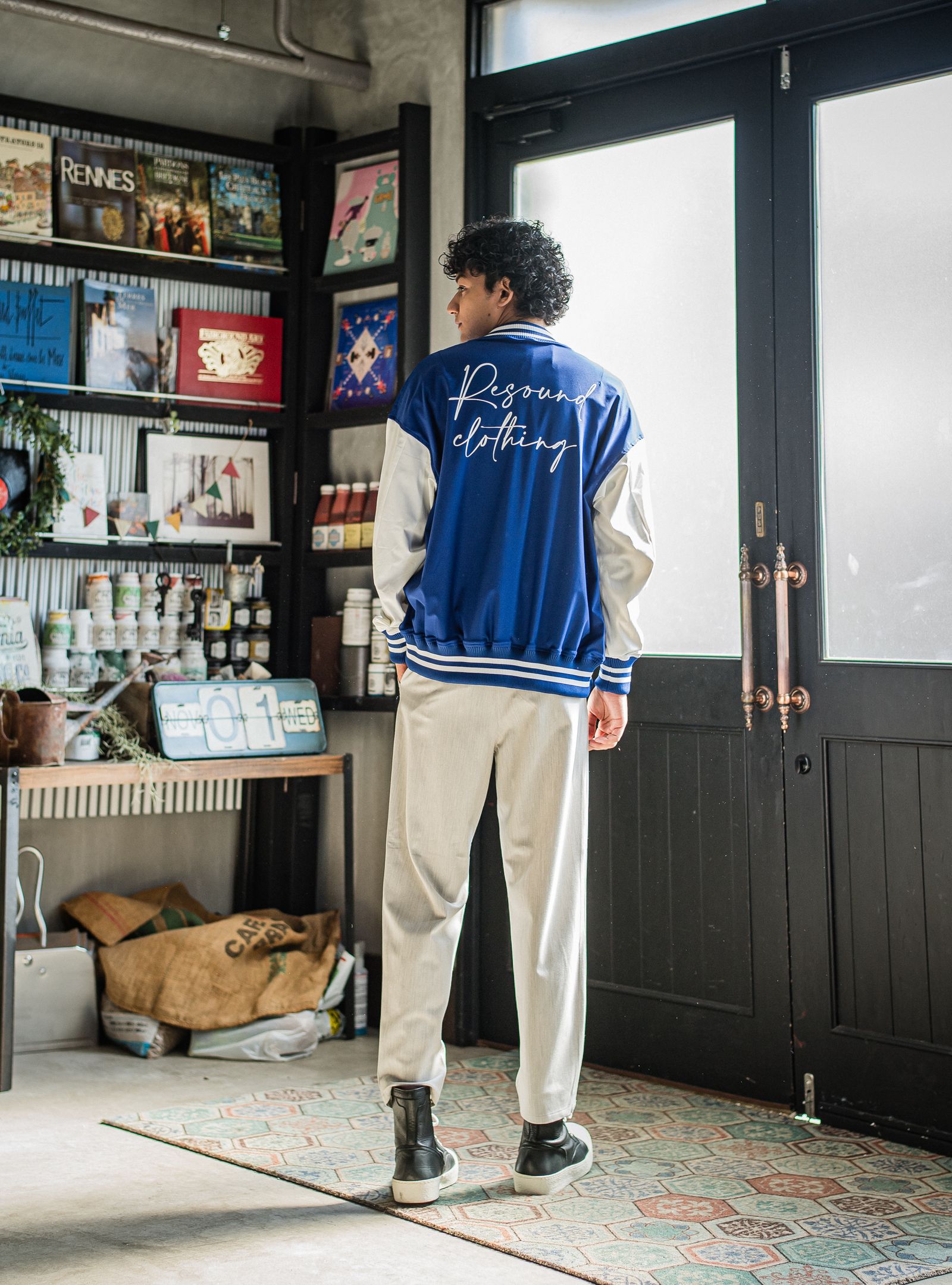PAT WIDE EASY PANTS / RC31-ST-036 / ベルト付きテーパードワイドパンツ / グレー