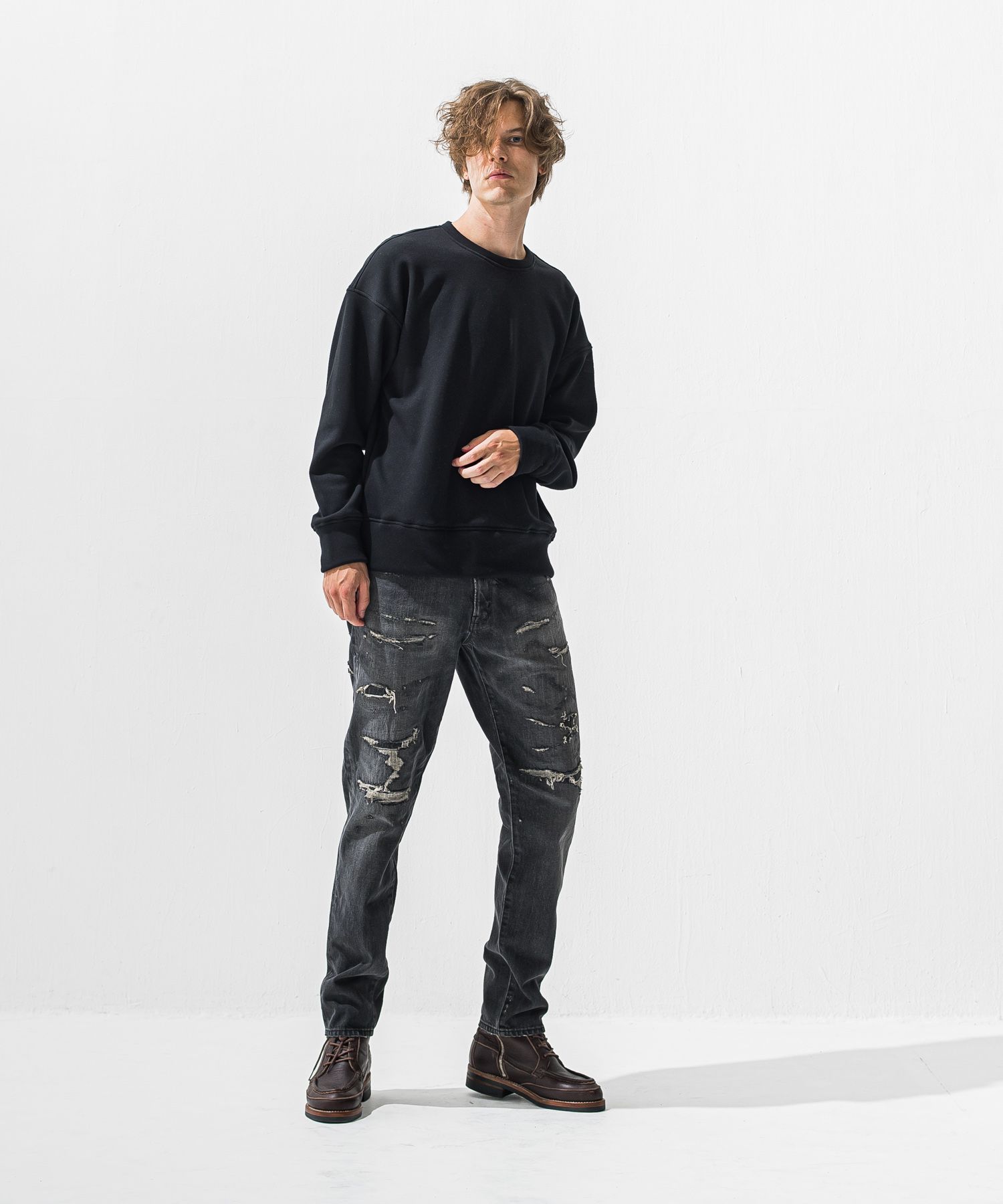 SCOTT JEANSS / RC42-ST-006 / レギュラーテーパードデニムパンツ / ブラックユーズド (12月中旬入荷予定)
