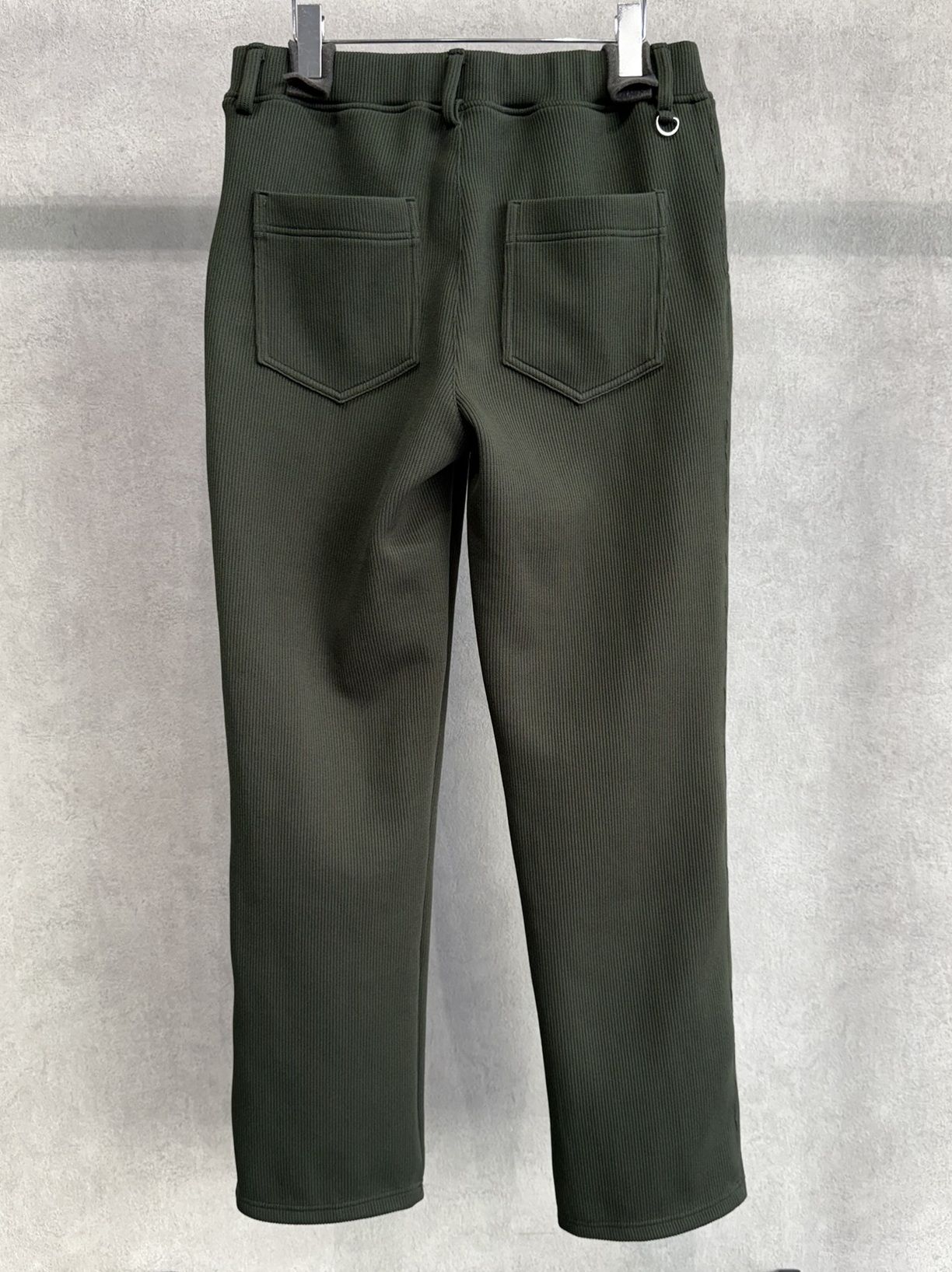 AZE WIDE TUCK PANTS / RC39-ST-016WT2 / 高機能畦編みニットワイドタックパンツ / カーキ