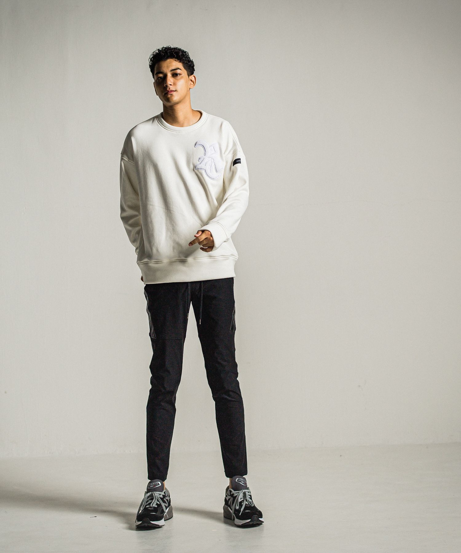 TYLER PANTS / RC34-ST-026H / 裏起毛レザーラインイージーパンツ / ブラック