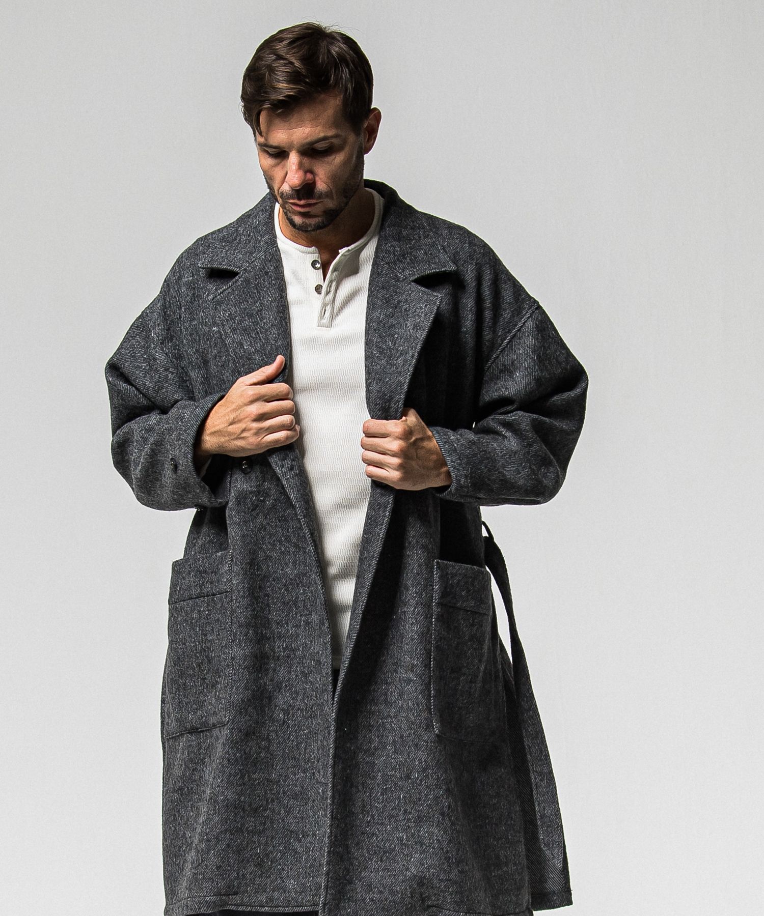 GOWN OVER COAT / RC38-JK-004 / オーバーサイズガウンコート / グレー (11月上旬入荷予定)
