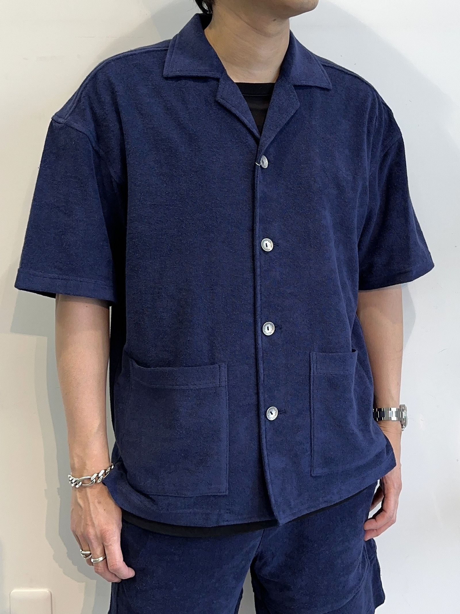 PILE BEACH SHIRTS / RC32-SH-002 / パイル半袖シャツ / ネイビー