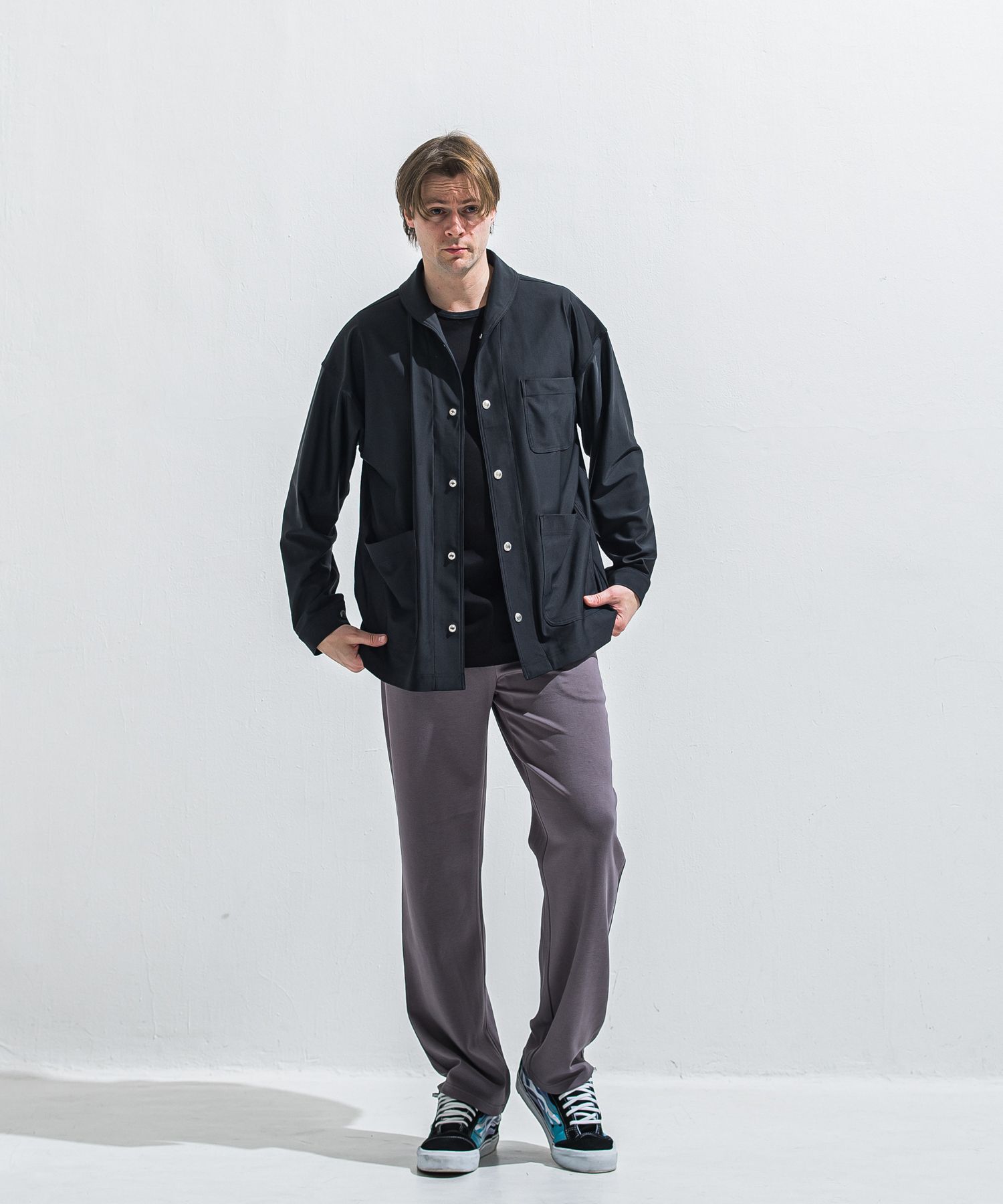 SEMI WIDE TUCK PANTS / RC40-ST-016WT / セミワイドタックパンツ / ダンボールチャコール (4月中旬入荷予定)