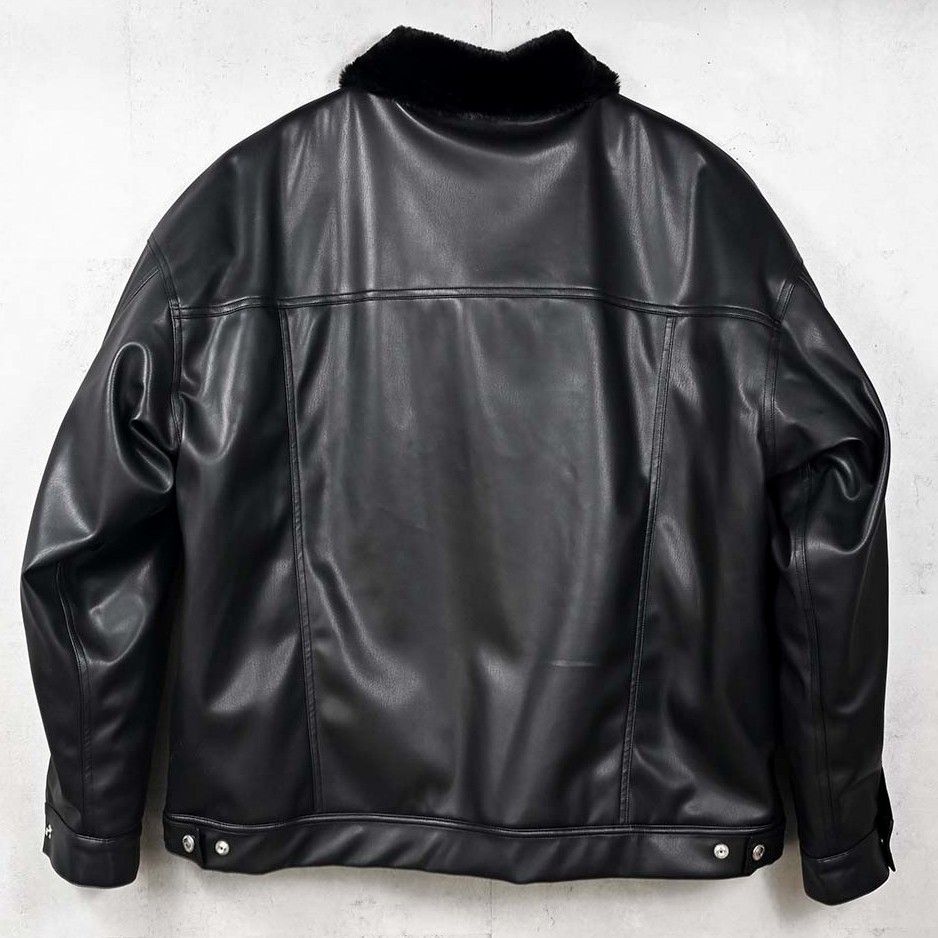 LEATHER FUR OVER G / RC42-JK-001 / エコレザーファーGジャン / ブラック (11月中旬入荷予定)
