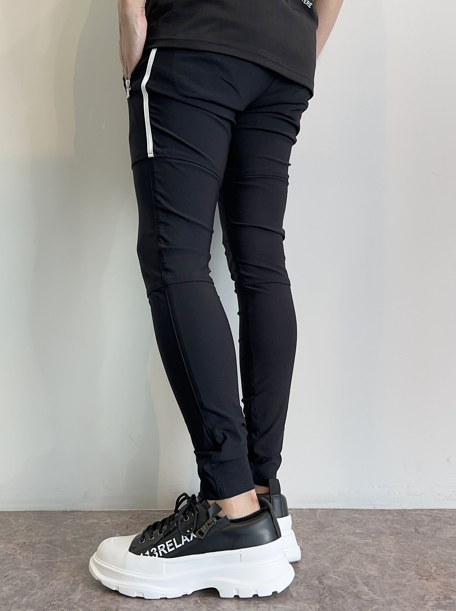 【RESOUND×BANDELコラボ】 RC×BANDEL JOHNSON LINE PANTS / RCB29-ST-009 / ラインパンツ / ブラック