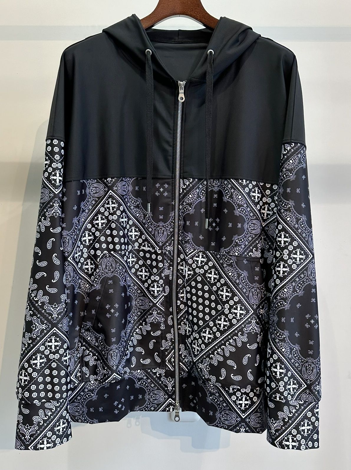 PAISELY RUSH OVER ZIPUP HOODIE / RC32-C-001 / ラッシュガードパーカー / バンダナブラック
