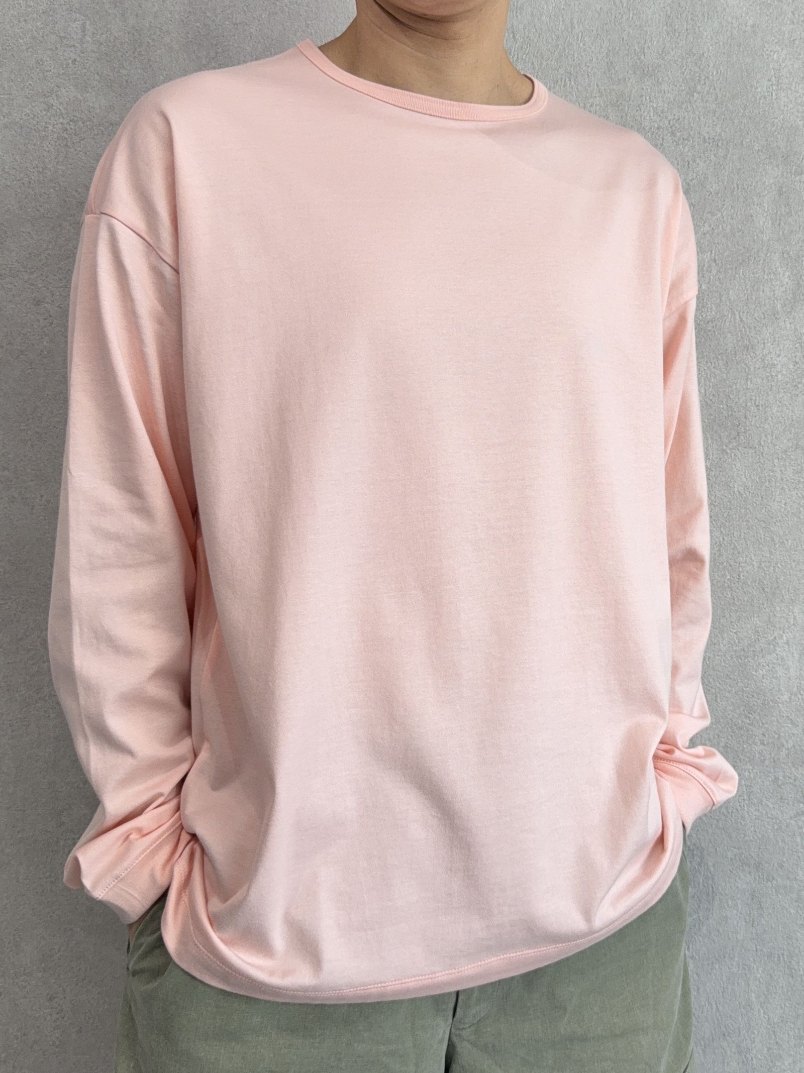 PIN ST RC OVER LONGSLEEVE TEE / RC41-T-003 / オーバーサイズ長袖バックロゴTシャツ / ピンク