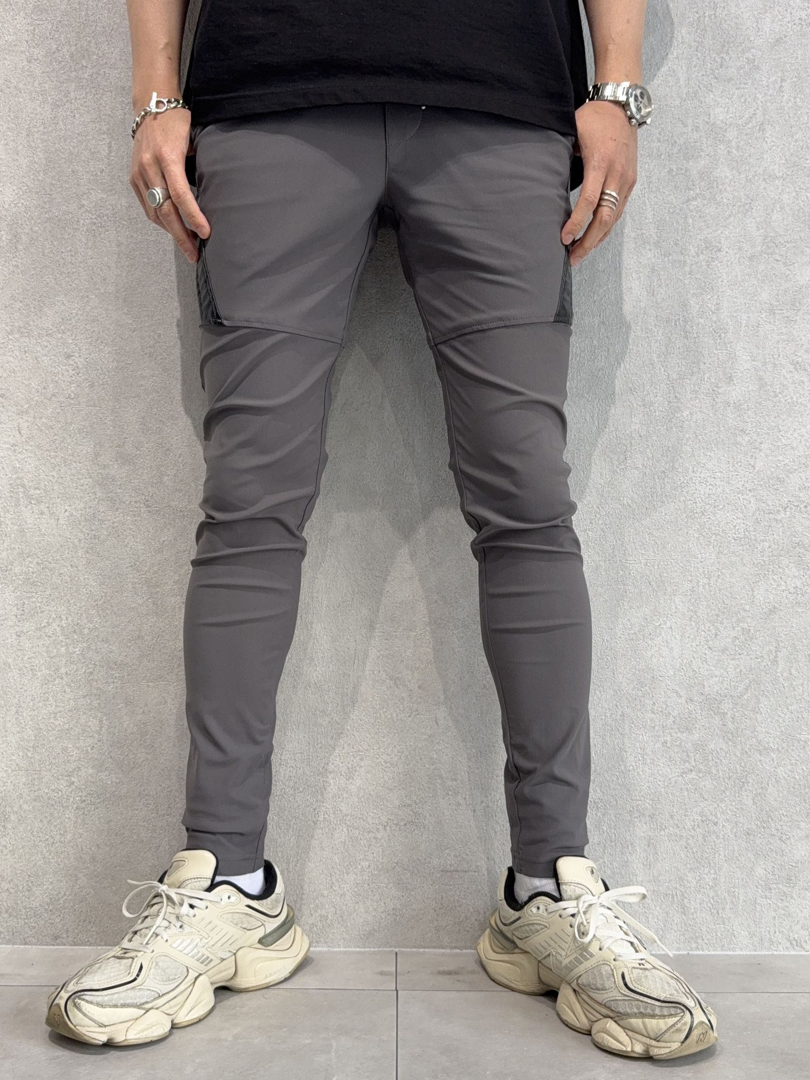 TYLER NYLON PANTS / RC40-ST-026 / レザーラインナイロンパンツ / チャコール