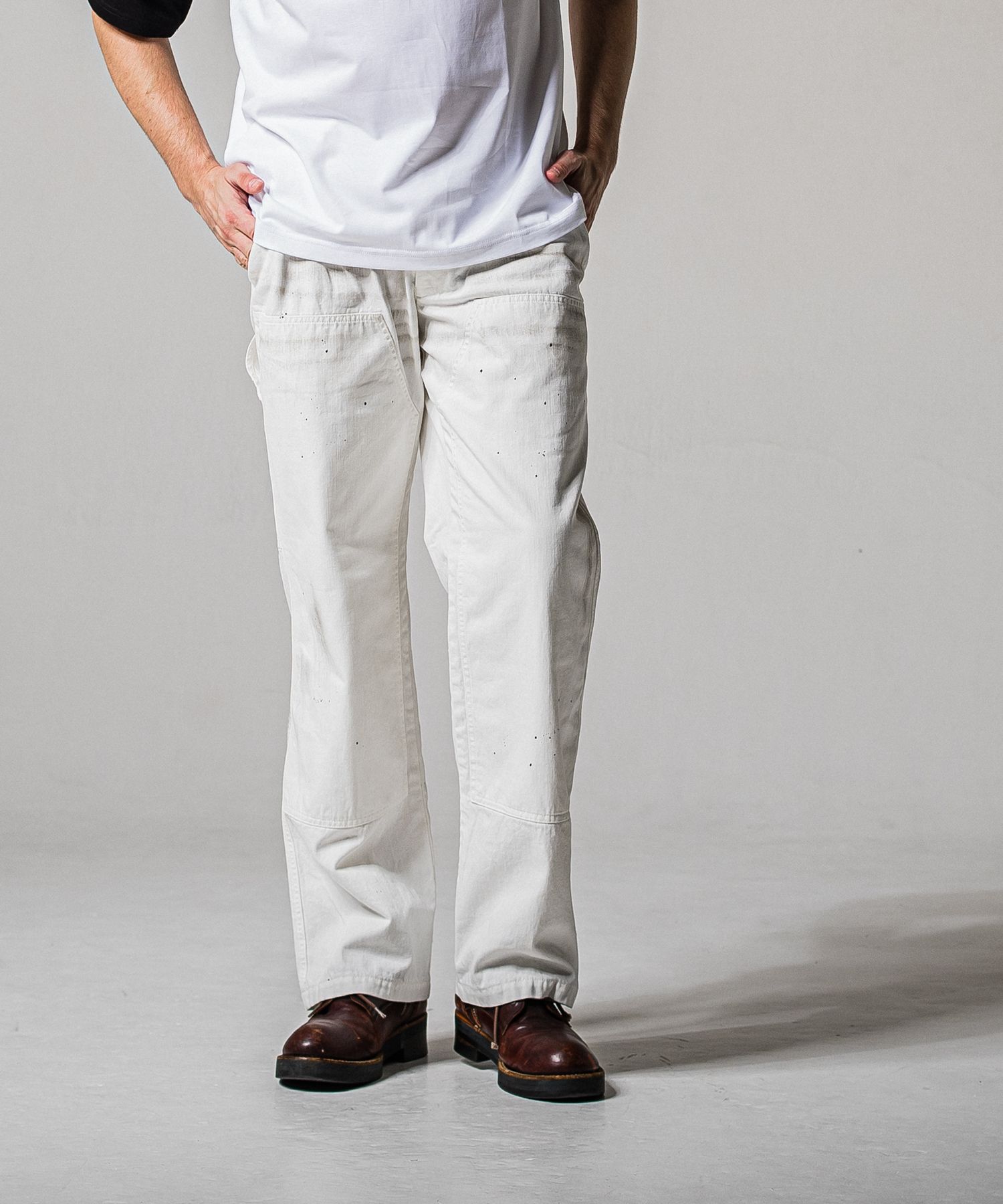 DOUBLE KNEE PT / RC39-ST-041 / ダブルニーワイドデニムパンツ / ホワイトユーズド (2月中旬入荷予定)