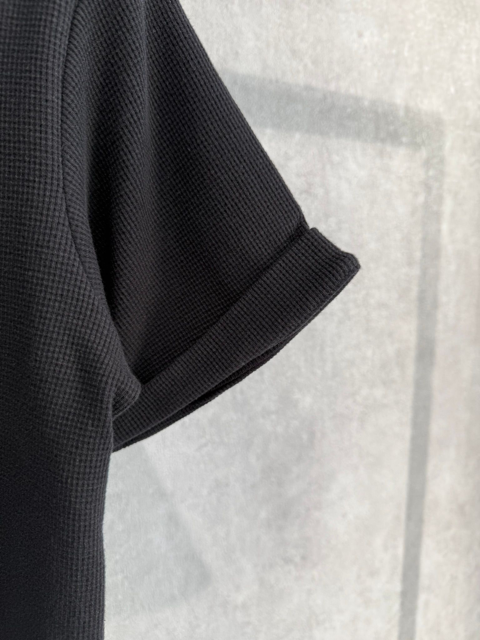 CUT OFF THERMAL TEE / RC39-T-003 / サーマルロールアップTシャツ / ブラック