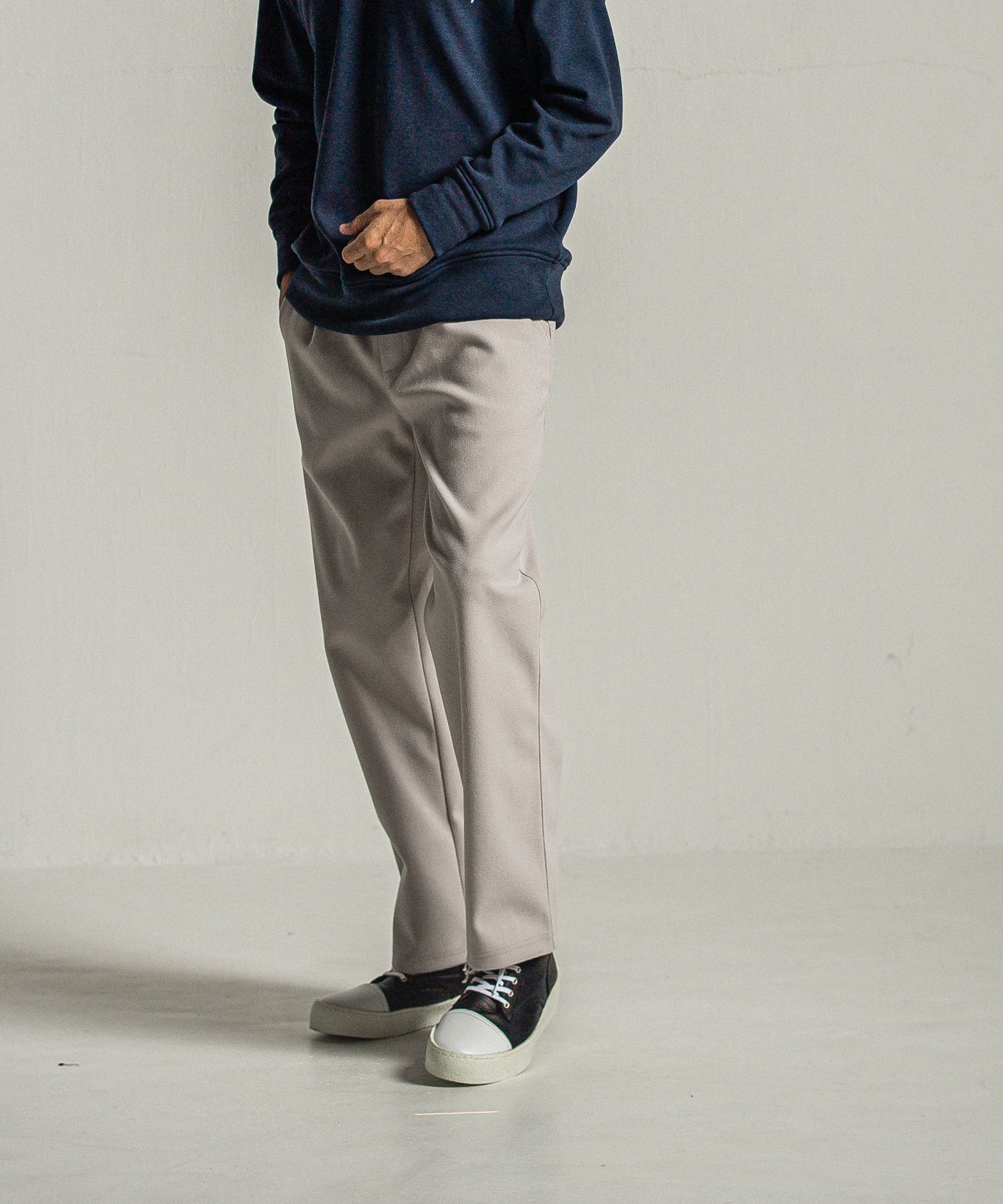 MELTON WIDE TUCK PANTS / RC34-ST-016WT / メルトンワイドタックパンツ / グレージュ