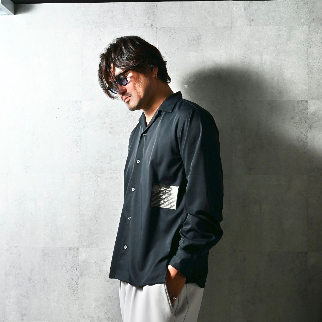 WILL SHIRTS / DP1-SH-001 / ウィルプリントオープンカラーシャツ / ブラック (3月中旬入荷予定)