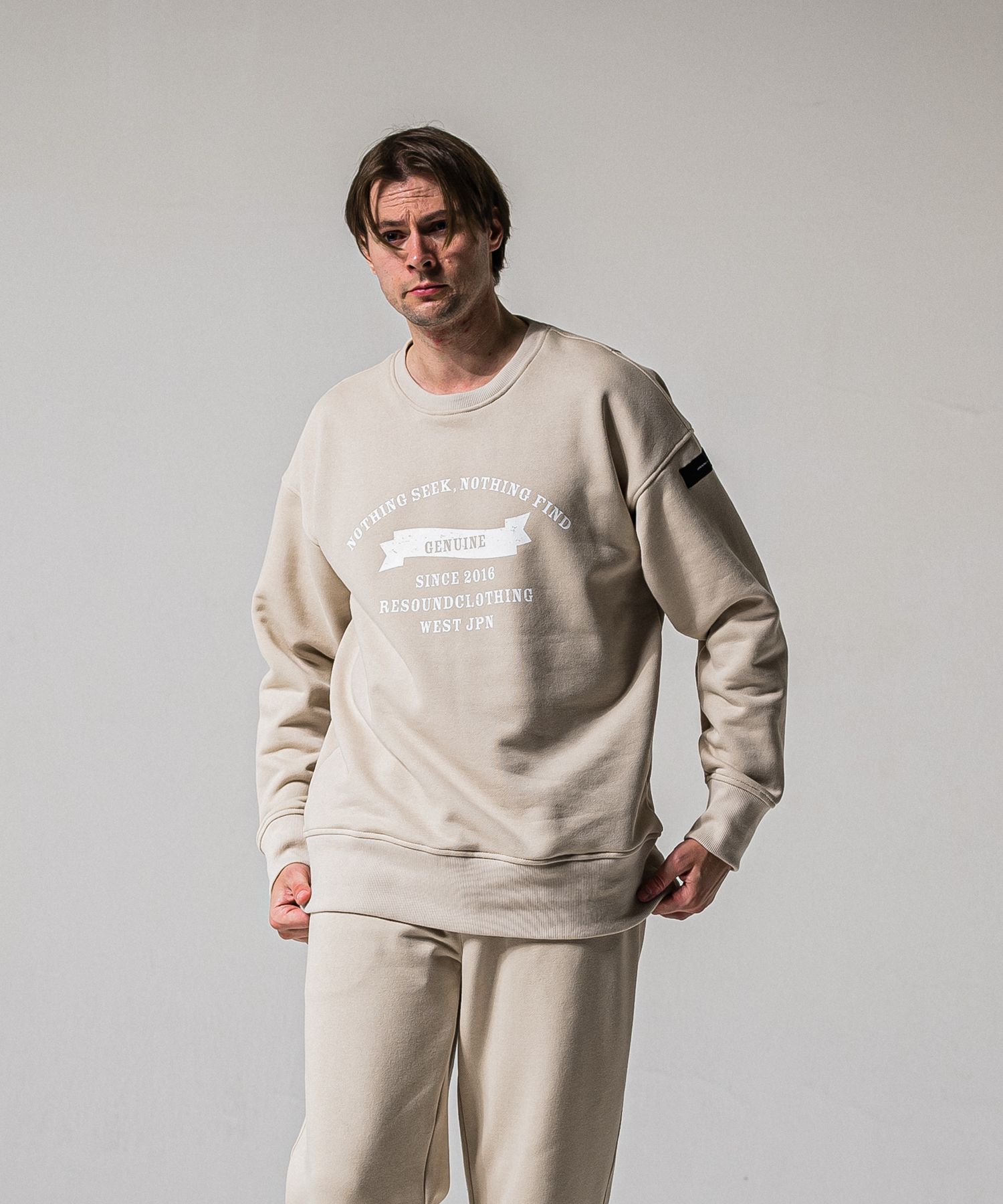 HF URAKE COLLEGE DROP TRAINER / RC39-C-002 / 高機能スウェットトレーナー / グレージュ (1月中旬入荷予定)