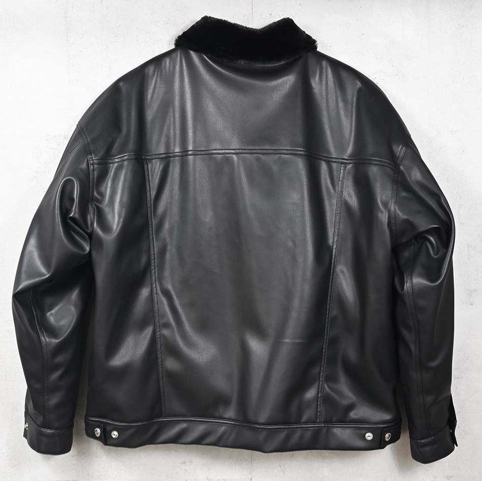 LEATHER FUR OVER G / RC38-JK-002 / レザーファーGジャン / ブラック (11月中旬入荷予定)