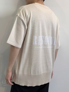 BACK ROGO HALF KNT / RC28-K-002 / バックロゴルーズ半袖サマーニット / ベージュ
