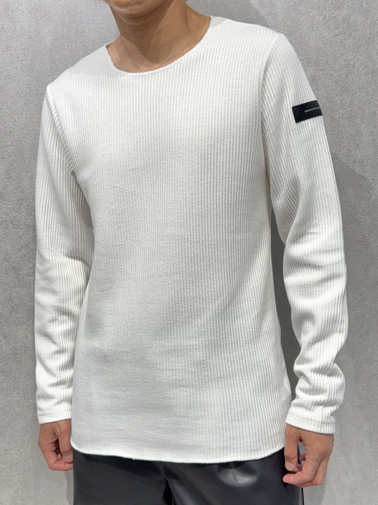 CUTOFF RAIL LONGSLEEVE / RC37-C-001 / レールカットソー / ホワイト