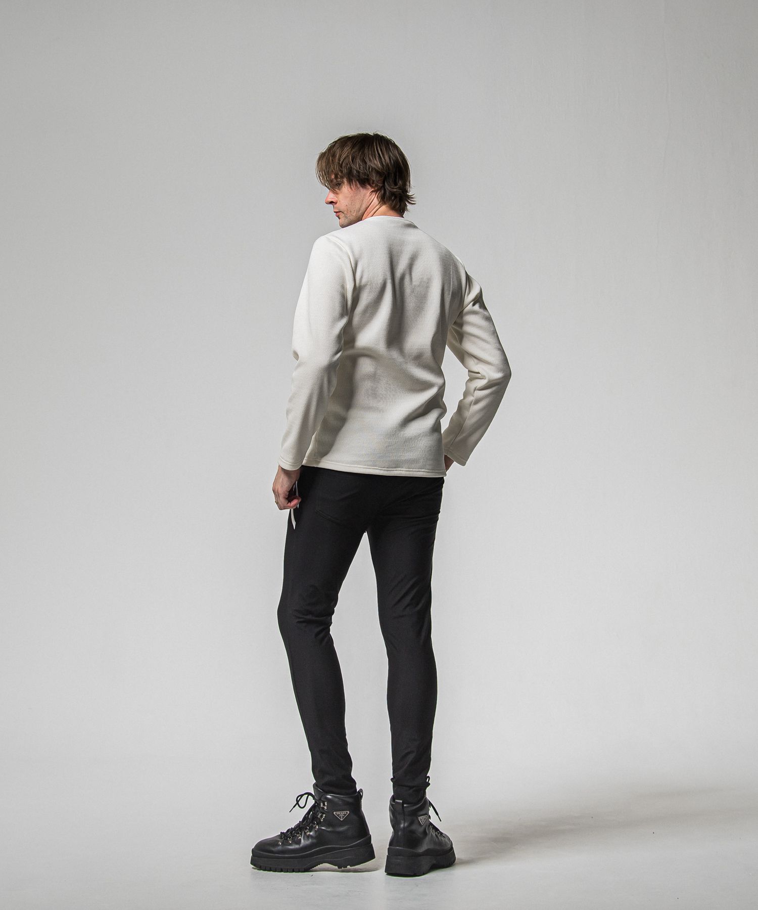 VELOURS FLEECE THERMAL HENRY / RC38-C-003 / 裏起毛サーマルヘンリーネックロングTシャツ / ホワイト (10月中旬入荷予定)