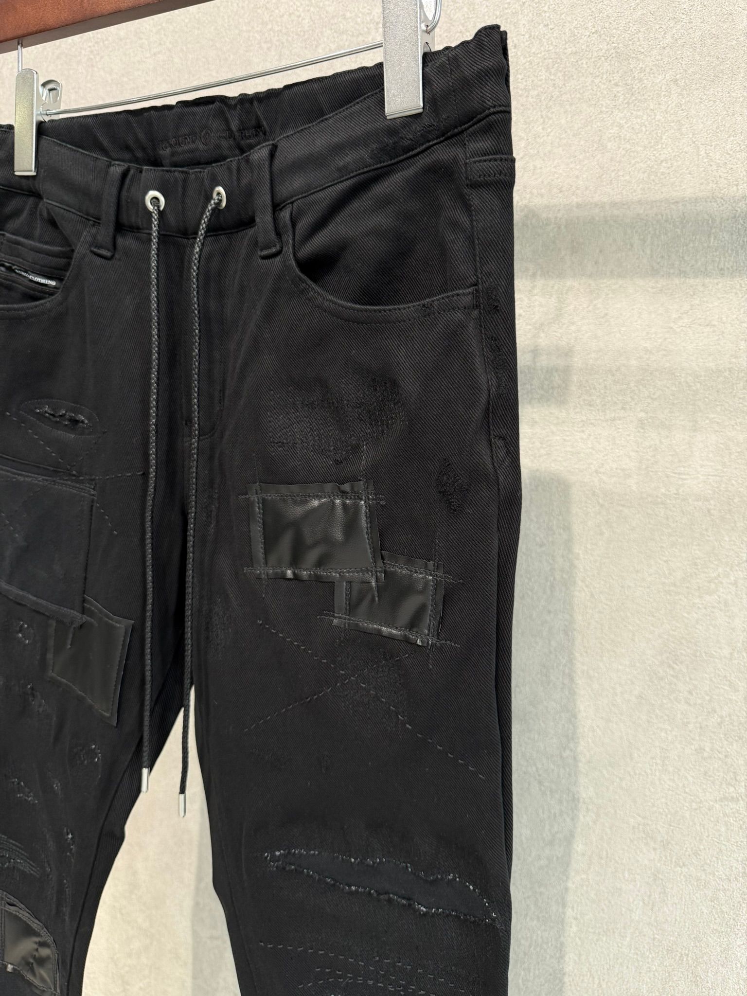 MICK DENIM JERSEY / BASIC-ST-020 / デニムジャージテーパードパンツ / ブラックリメイク