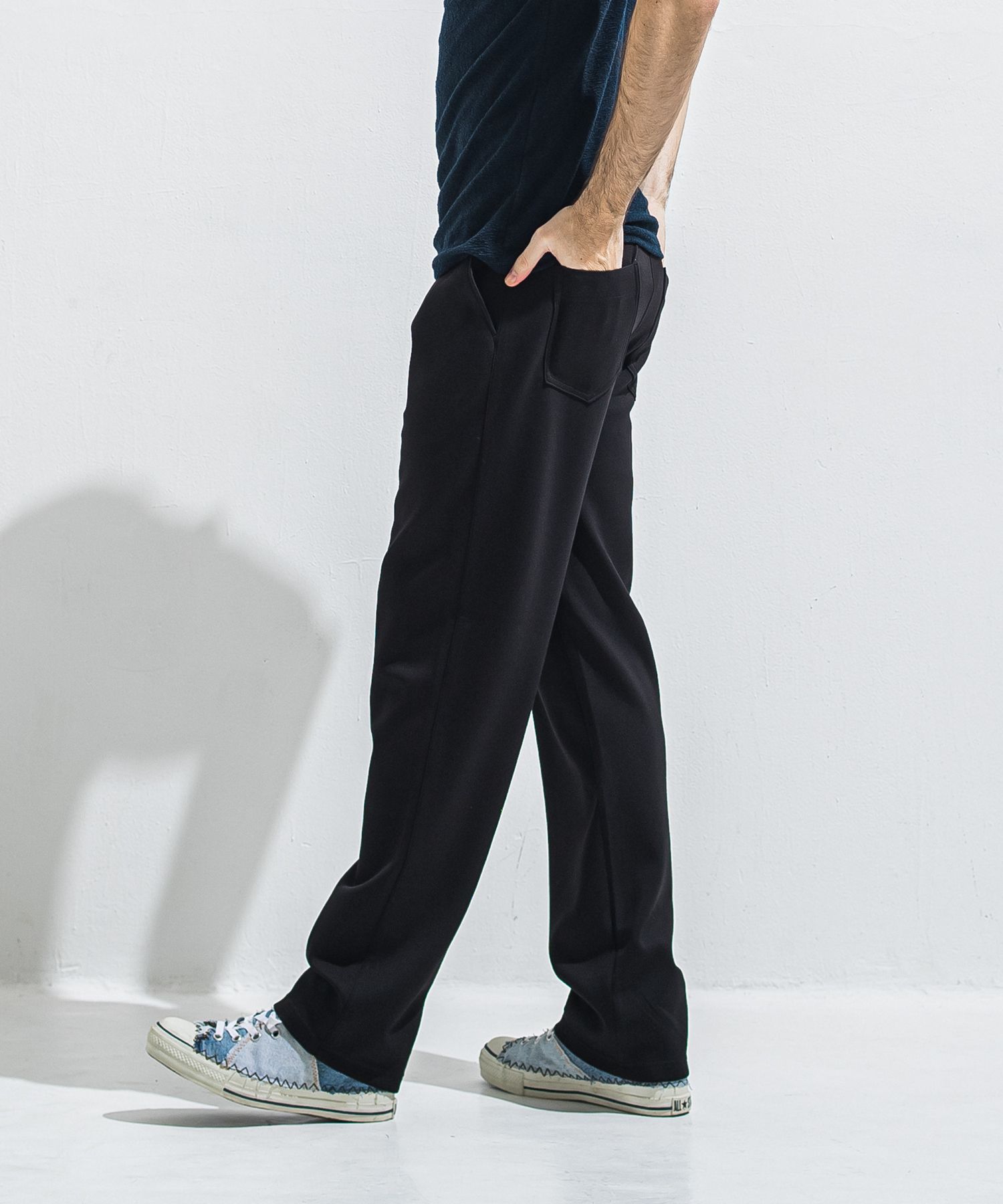 SEMI WIDE TUCK PANTS / RC40-ST-016WT / セミワイドタックパンツ / ダンボールブラック (4月中旬入荷予定)