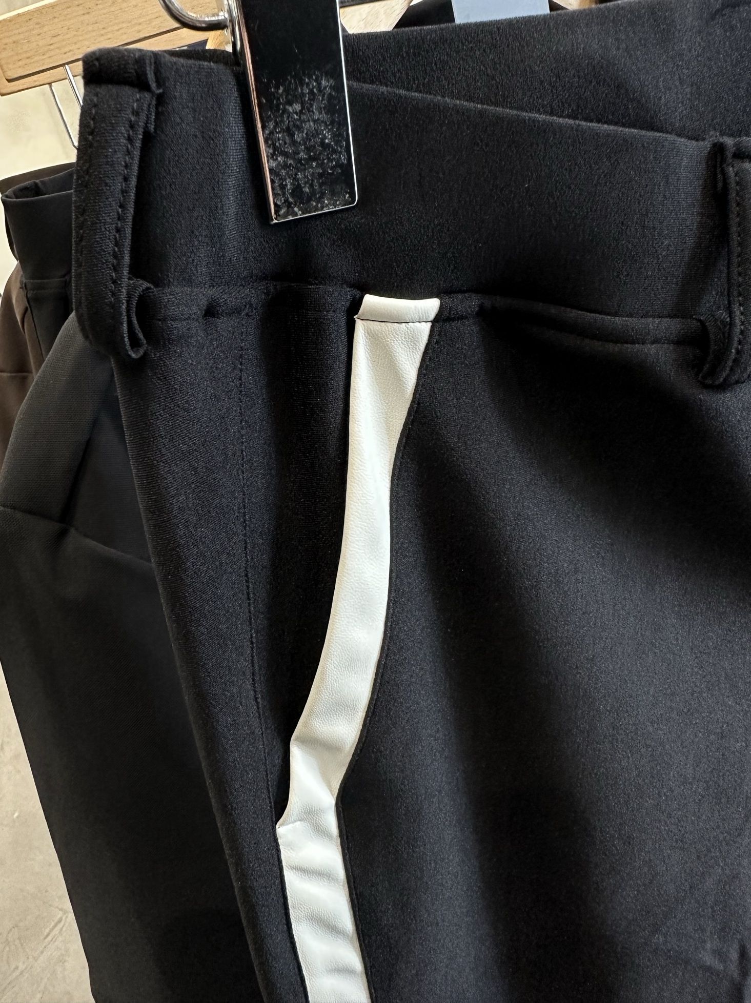 TUXEDO EASY PANTS / OR2-ST-009 / レザーラインイージーパンツ / ブラック×ホワイト (7月中旬入荷予定)