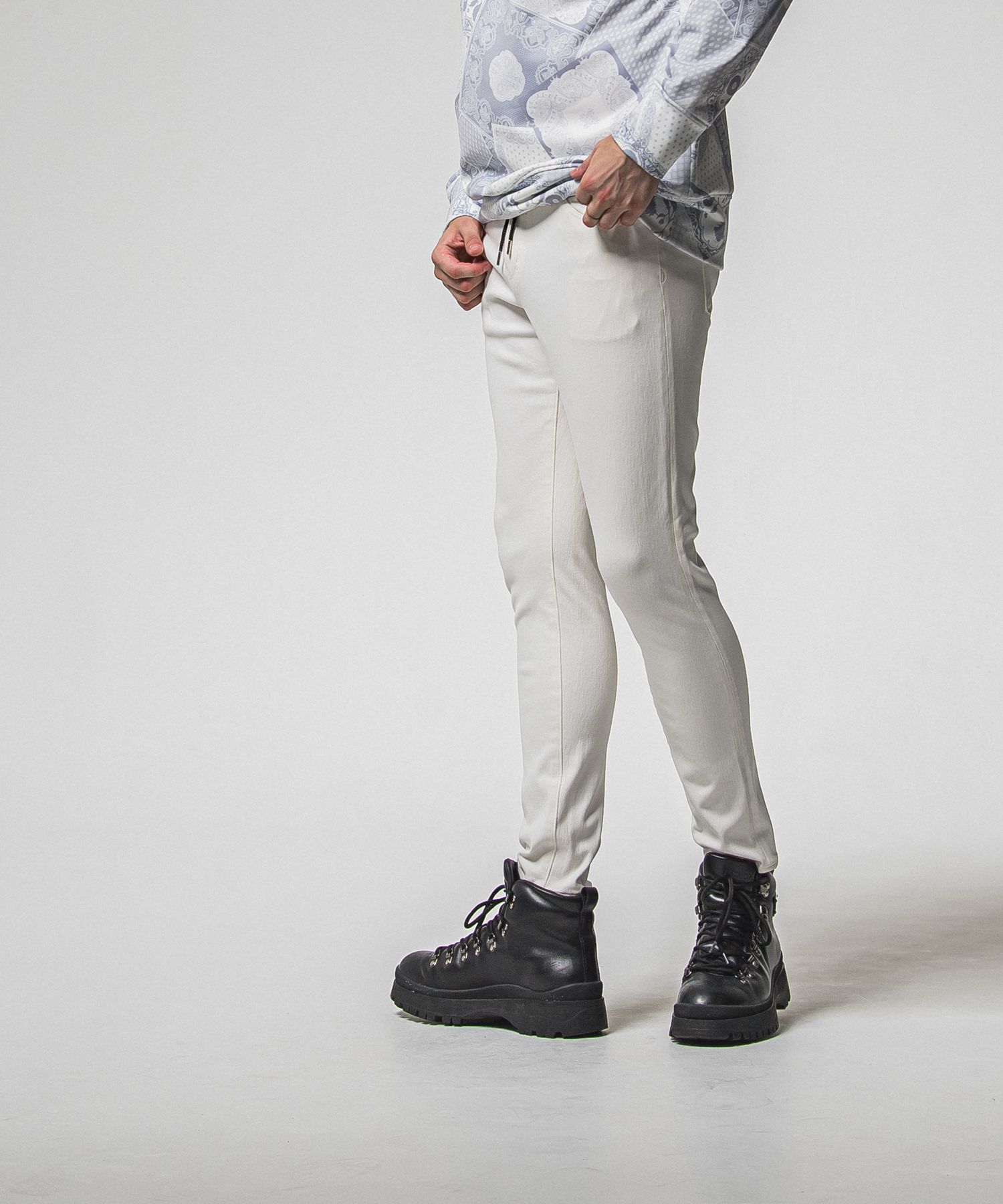 MICK DENIM JERSEY / BASIC-ST-020 / デニムジャージテーパードパンツ / ホワイト (12月上旬入荷予定)