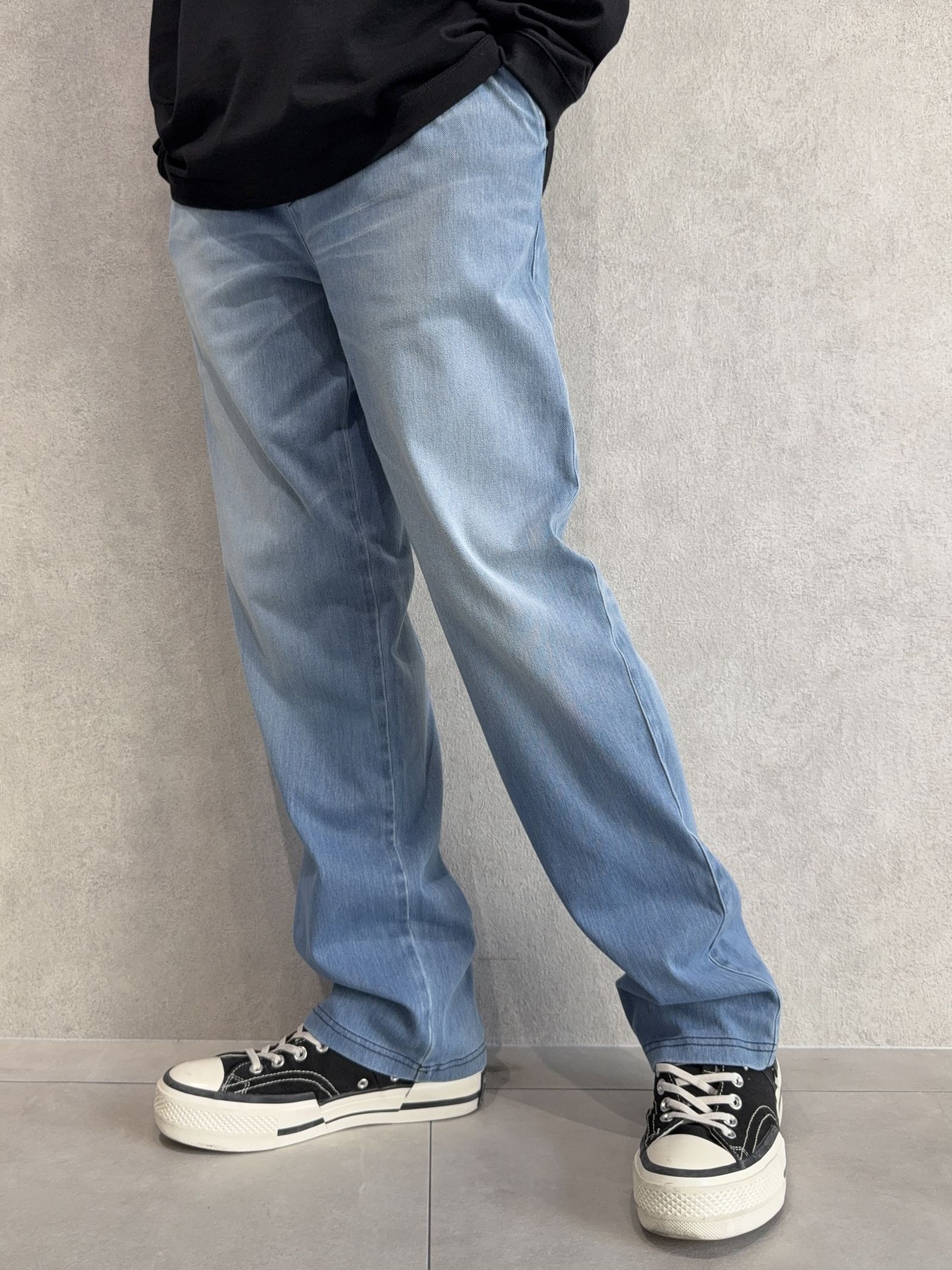 DENIM JERSEY WIDE PT / RC41-ST-016WTD / ライトオンスデニムジャージセミワイドパンツ / ライトインディゴ