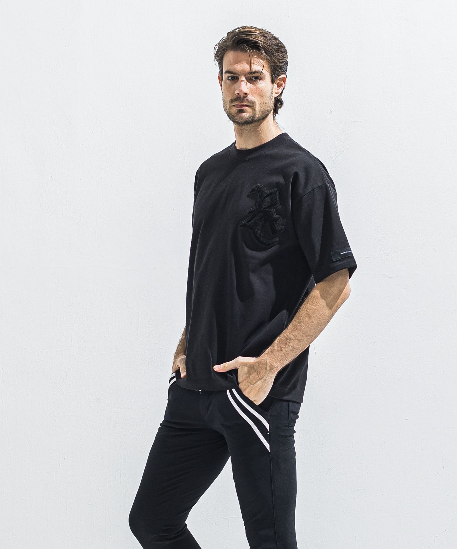 RC OVER TEE / RC40-T-006 / RCワッペンビッグTシャツ / ブラック×ブラック (5月中旬入荷予定)