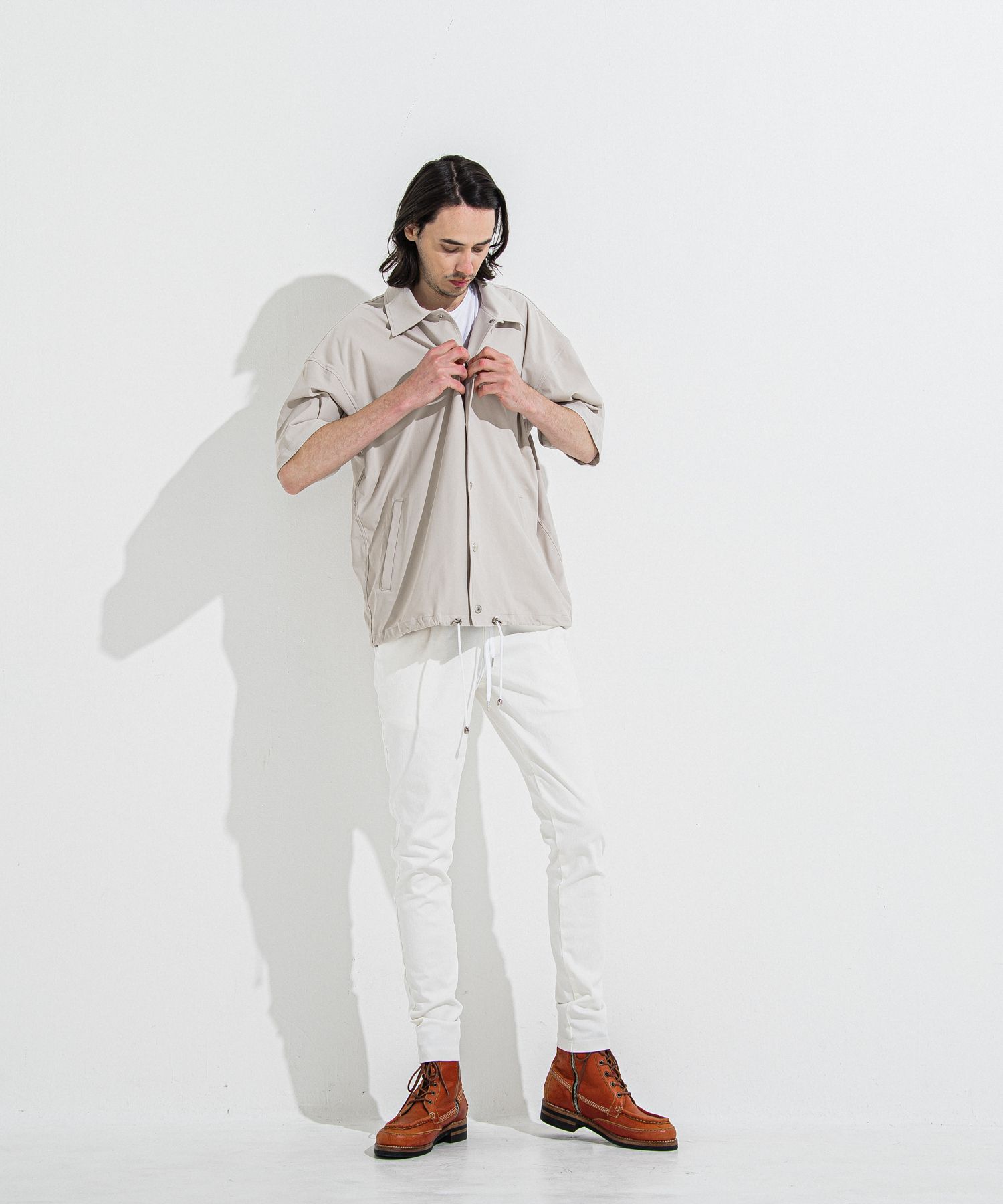 DENIM JERSEY CHRIS EASY TUCK PT / RC36-ST-016TD / ライトオンスデニムジャージイージータックパンツ / ホワイト