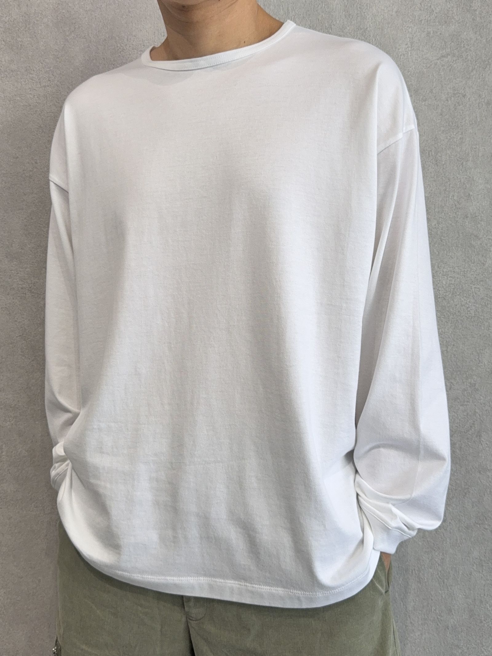 PIN ST RC OVER LONGSLEEVE TEE / RC41-T-003 / オーバーサイズ長袖バックロゴTシャツ / ホワイト