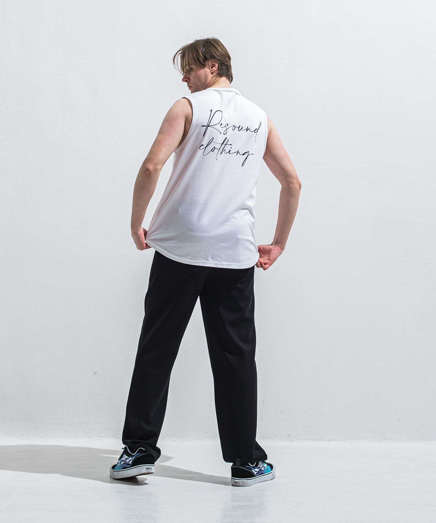 SEMI WIDE TUCK PANTS / RC40-ST-016WT / セミワイドタックパンツ / ダンボールブラック (4月中旬入荷予定)