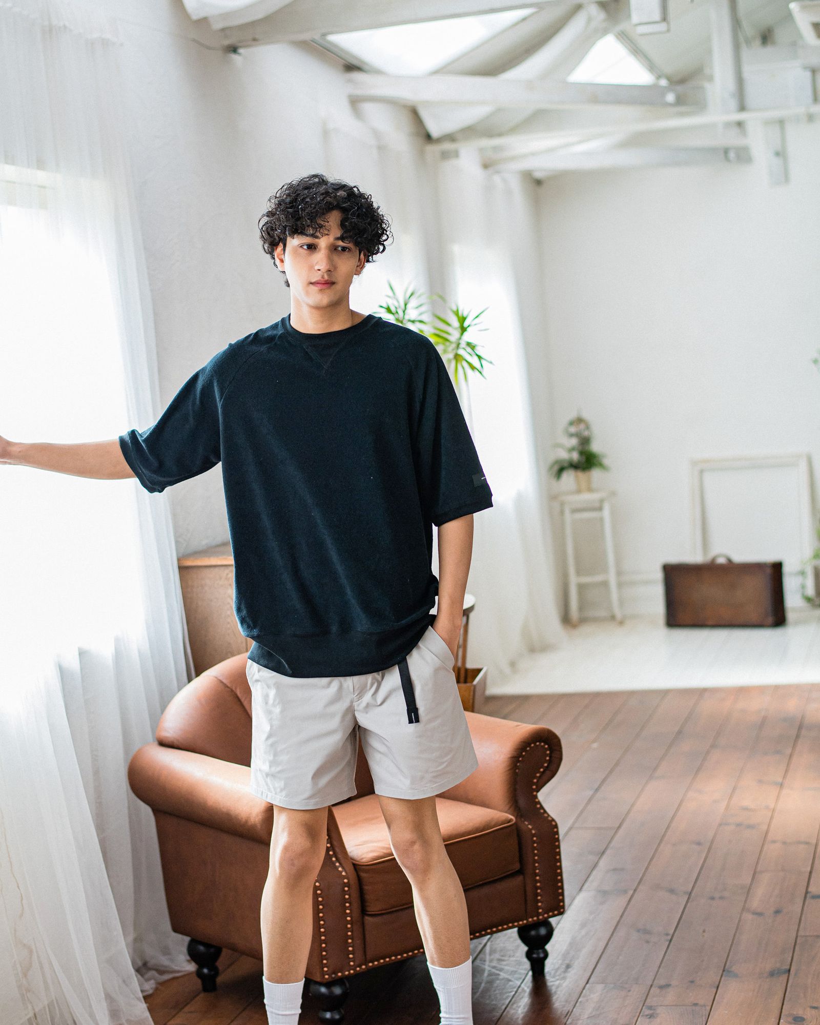 PILE HALF SLEEVE / RC32-T-007 / パイルビッグTシャツ / ブラック