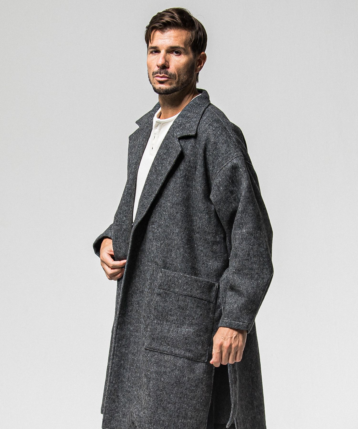 GOWN OVER COAT / RC38-JK-004 / オーバーサイズガウンコート / グレー (11月上旬入荷予定)
