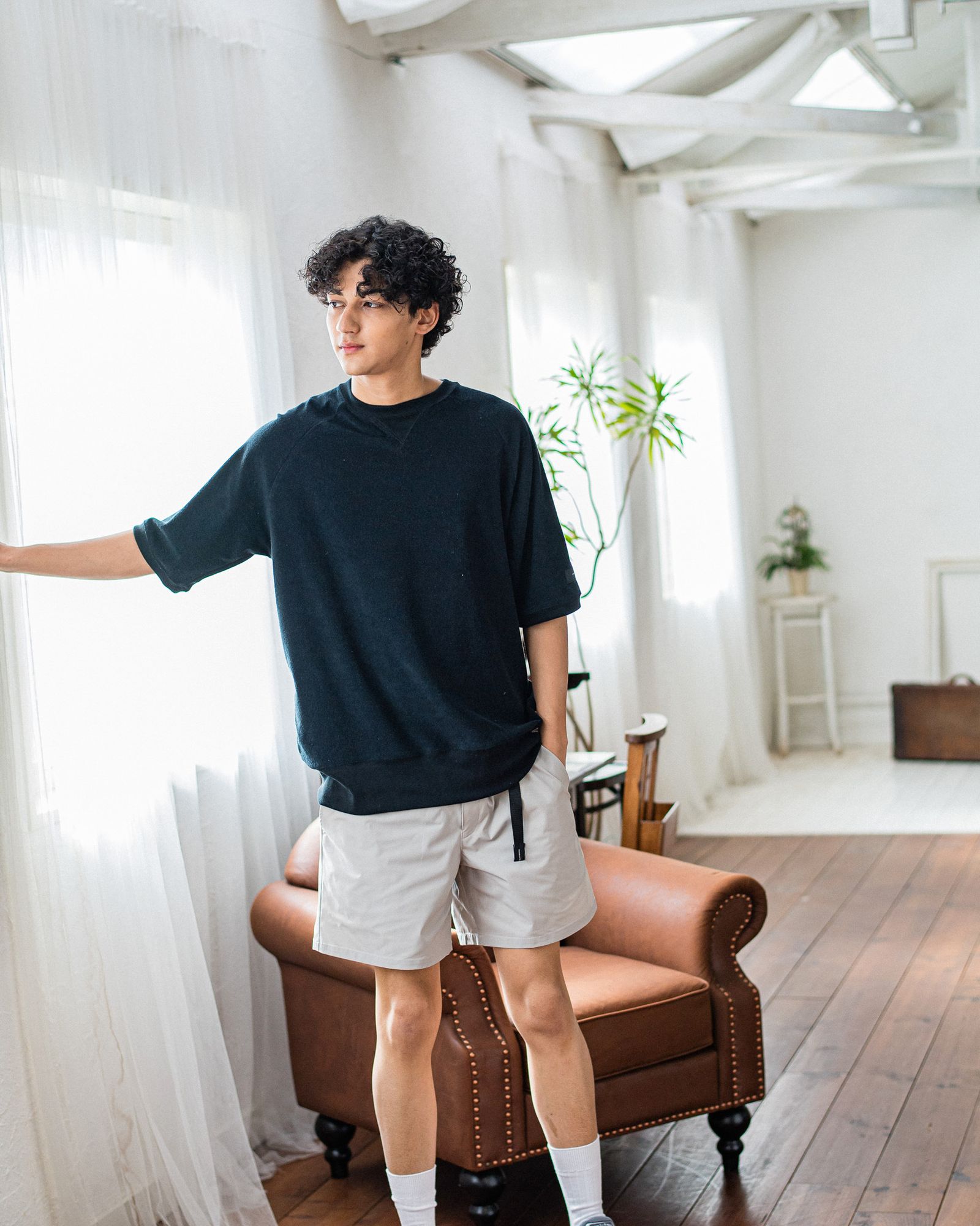 PILE HALF SLEEVE / RC32-T-007 / パイルビッグTシャツ / ブラック