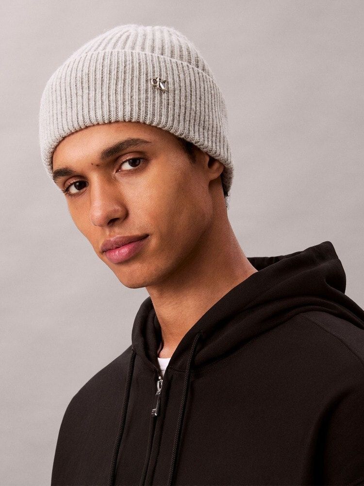 CKメタルパーツウールリブニットキャップ / 4D8032G / P79(グレー)