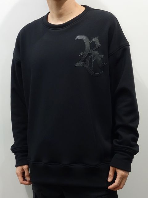 RC VELOURS FLEECE DROP TRAINER / RC26-C-003 / 裏起毛RCロゴトレーナー / ブラック