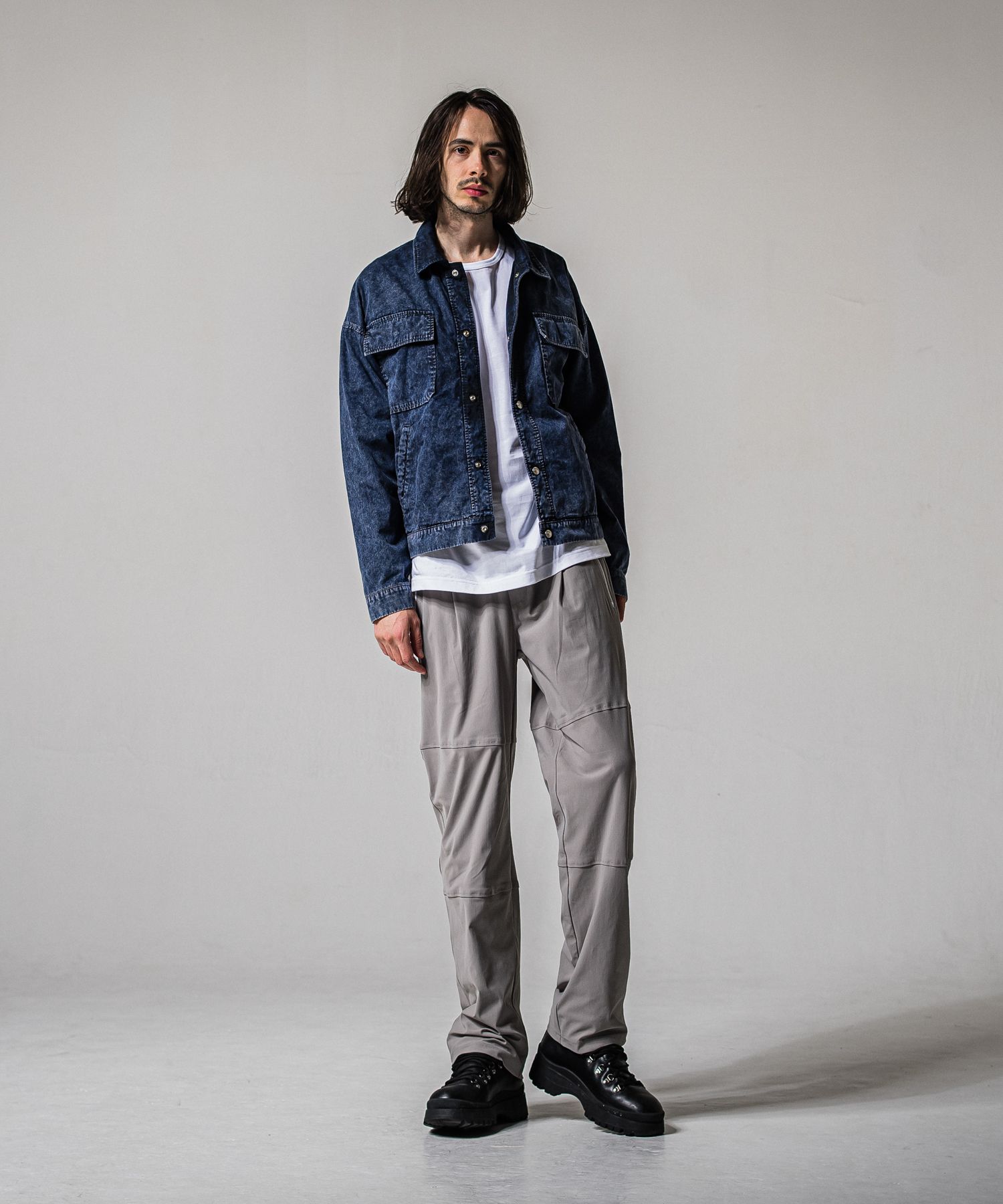 FAKE LAYERED WAFFLE LONG SLEEVE / RC39-T-007 / サーマルレイヤードロングスリーブTシャツ / ホワイト (1月下旬入荷予定)