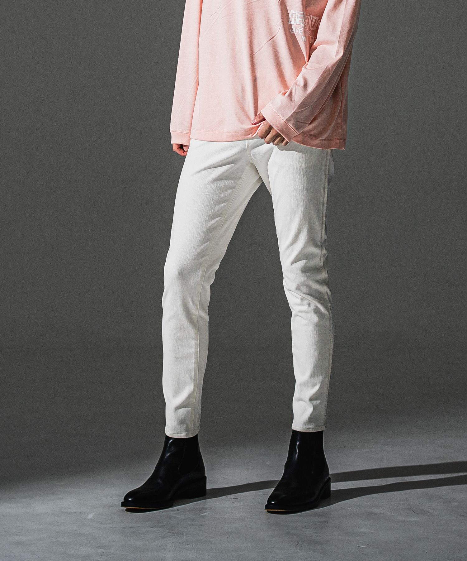 MICK DENIM JERSEY / BASIC-ST-020 / デニムジャージテーパードパンツ / ホワイト (9月上旬入荷予定)
