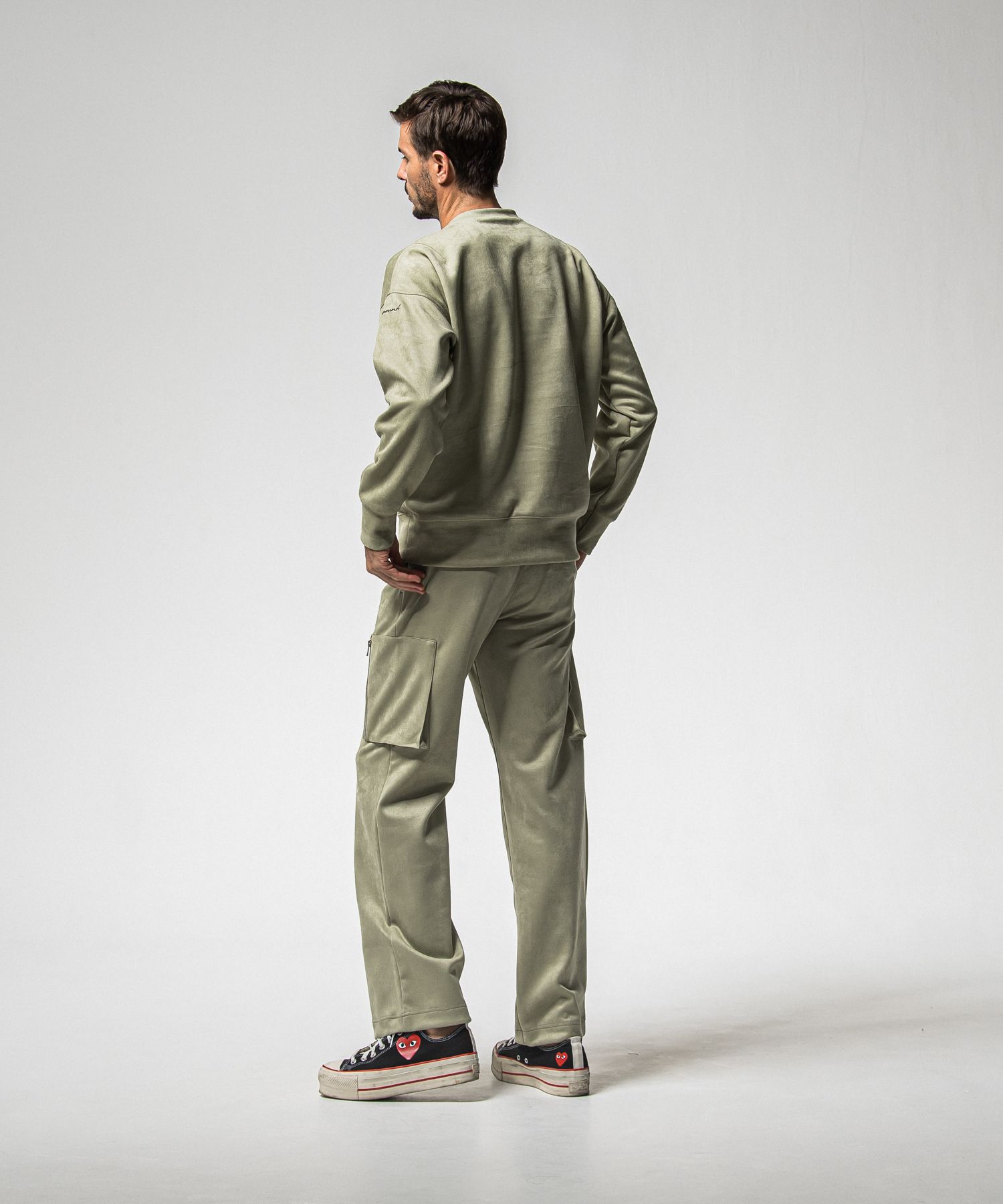 DAVID CARGO PANTS / RC38-ST-040 / スエードワイドカーゴパンツ / カーキ (1月上旬入荷予定)