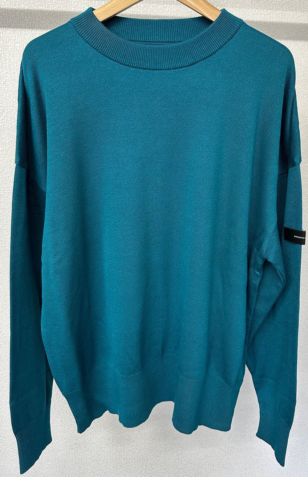 SILK KNT OVER LONG SLEEVE / RC29-K-002 / 無地ルーズコットンニット / グリーン